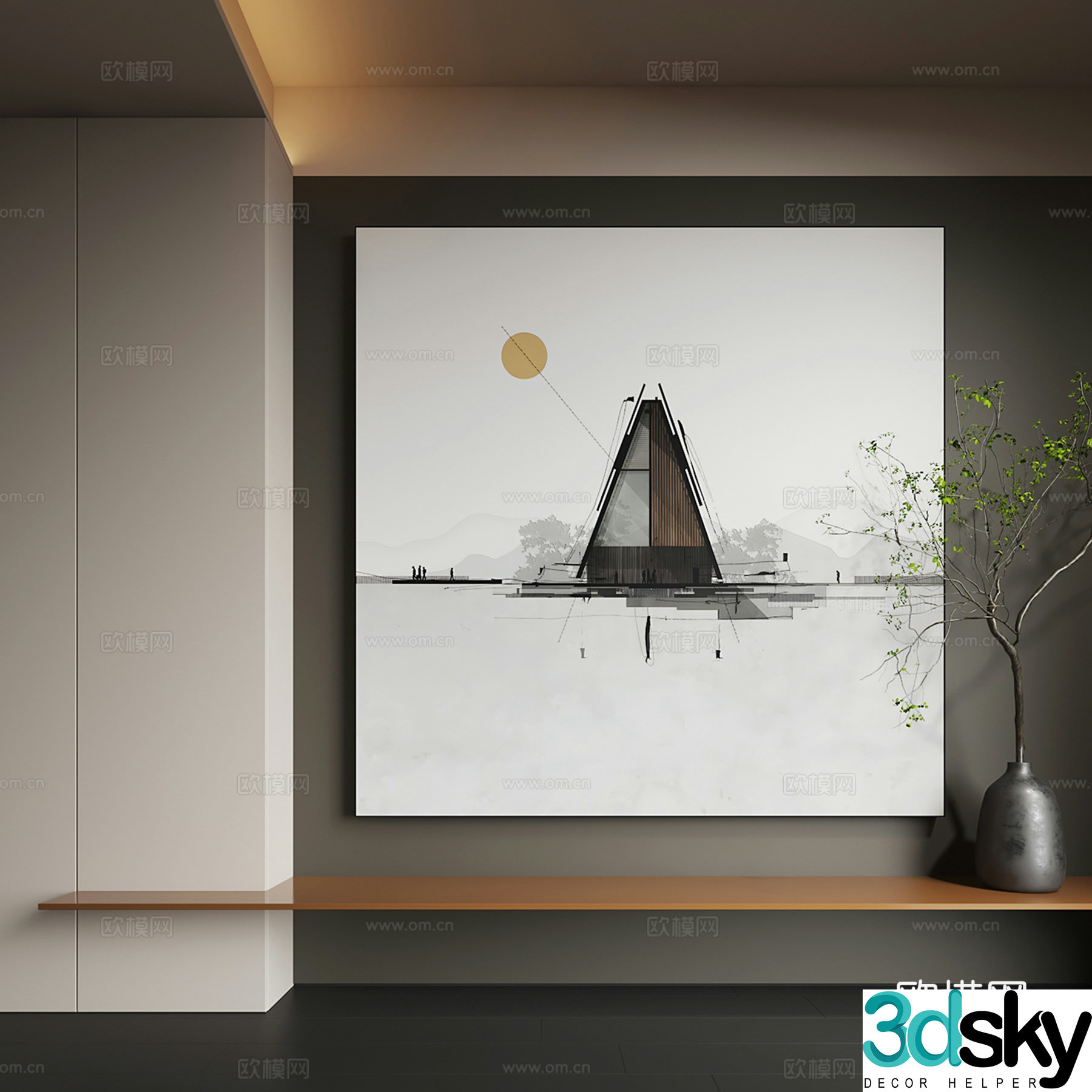 Modern hanging paintings Modern decorative paintings Abstract painting Living room hanging paintings 3d model