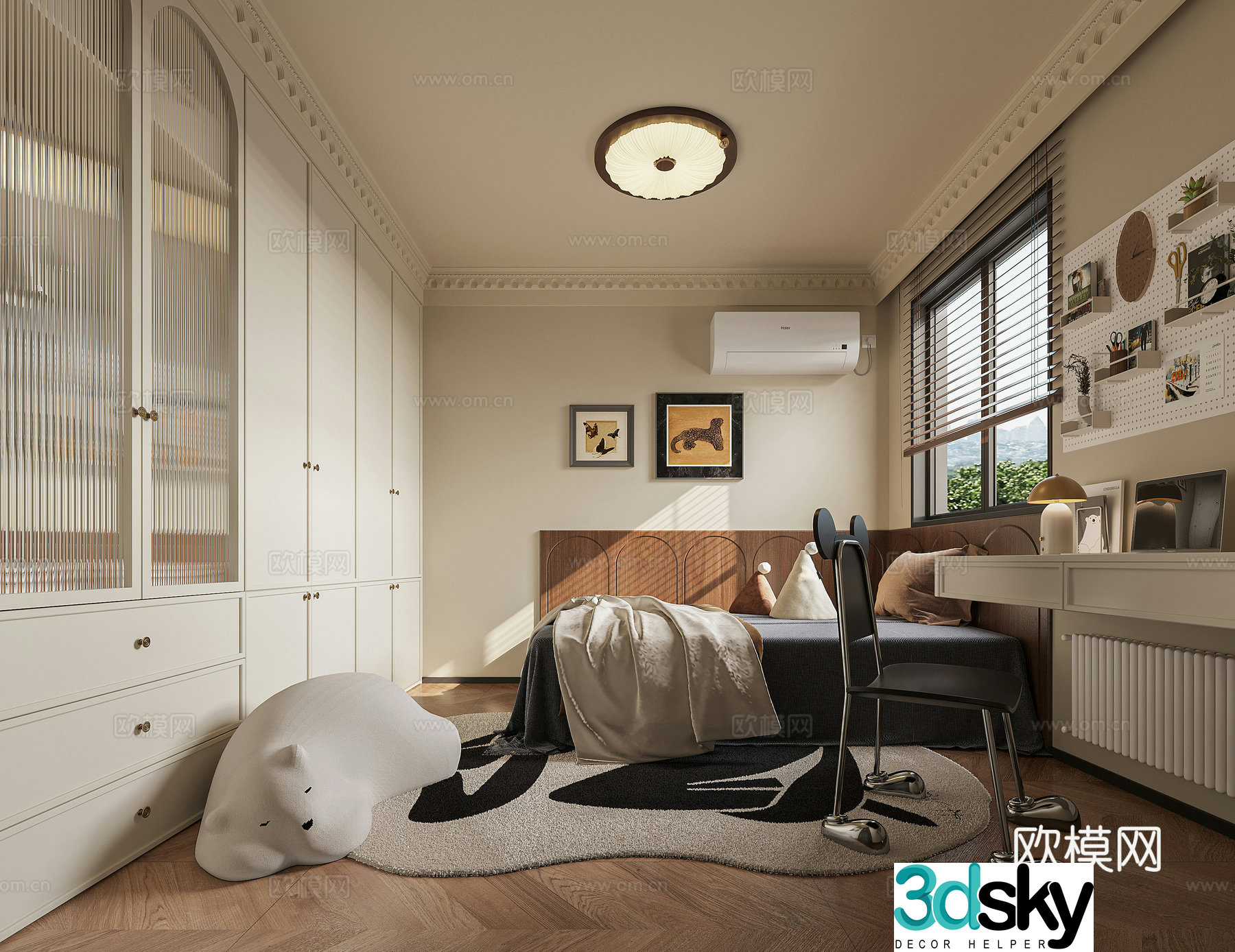 3D model of medieval style children’s room