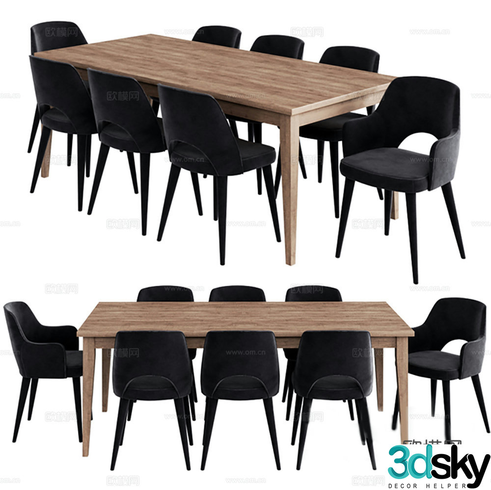 Dining table and chair combination table and chair combination 3D model