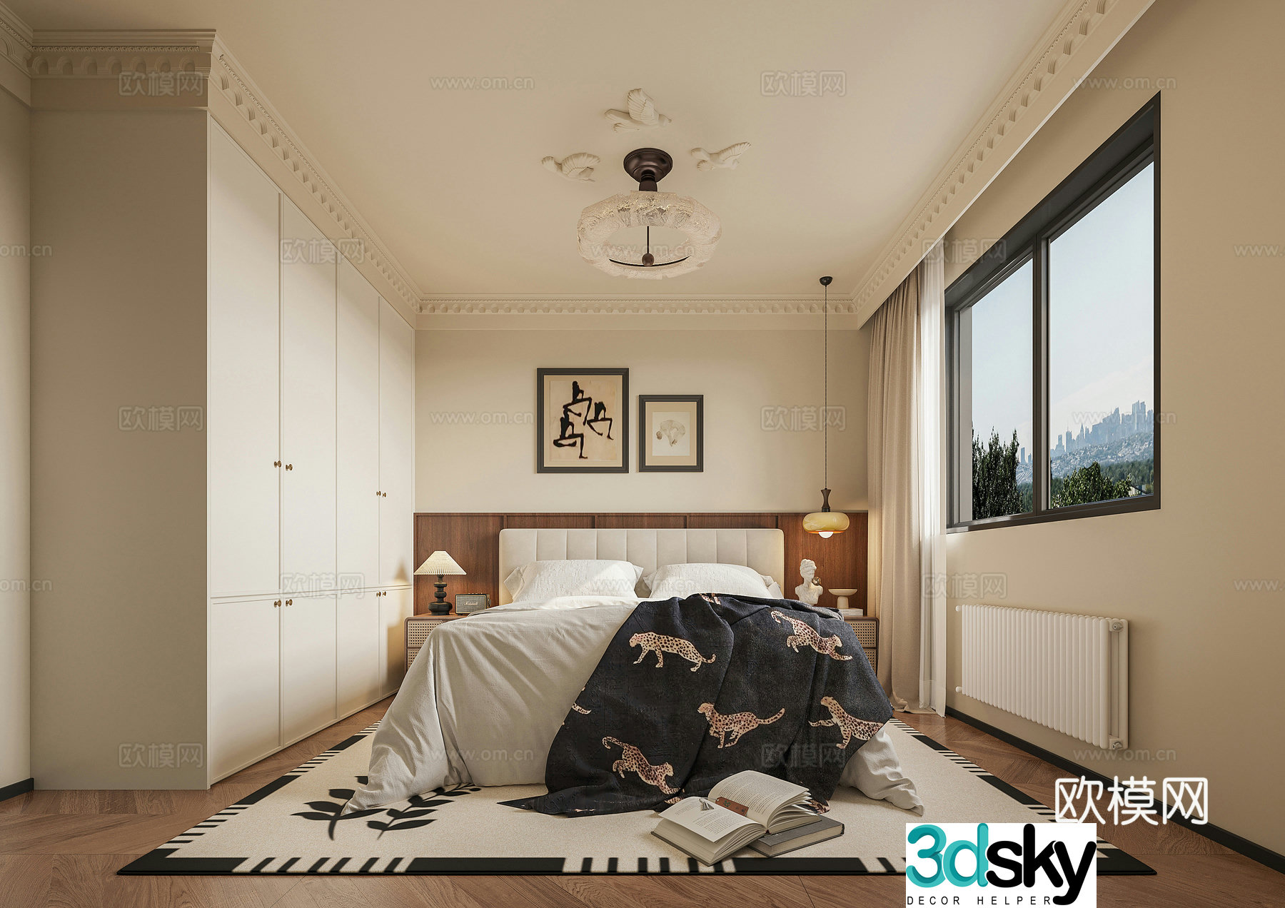 Middle-aged bedroom 3d model