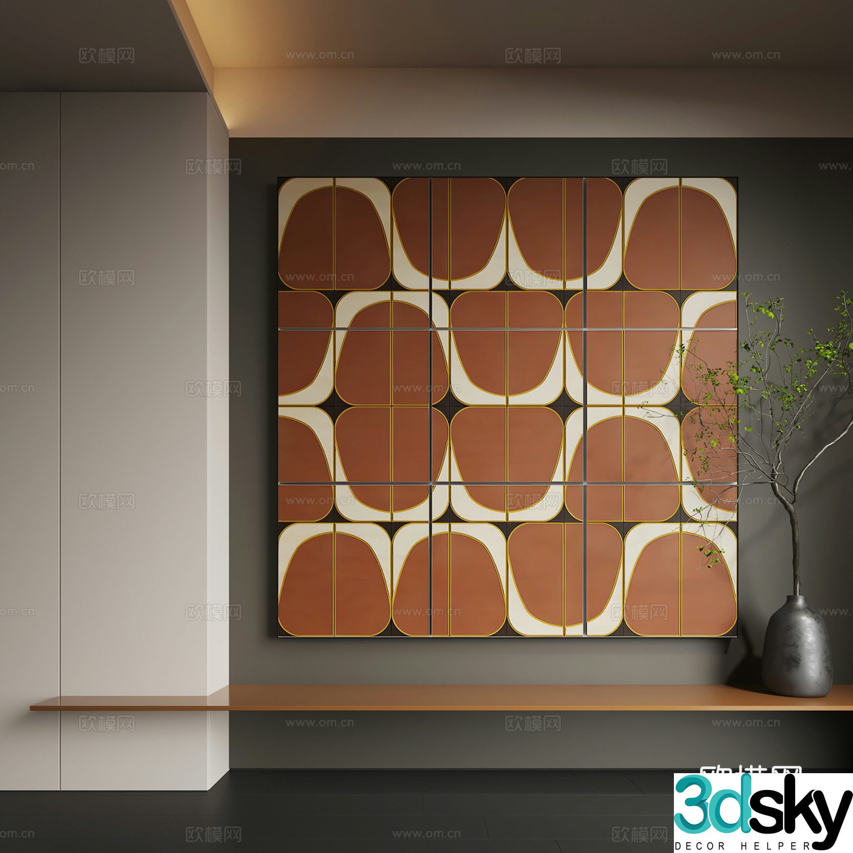Modern hanging paintings Modern decorative paintings Abstract painting Living room hanging paintings 3d model