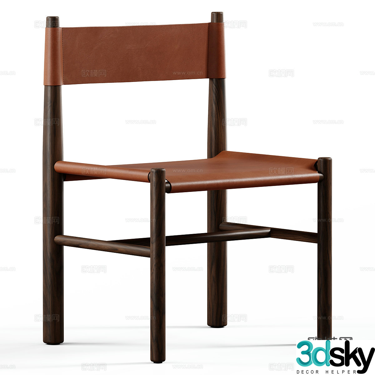 New Chinese light luxury Arje single chair 3D model