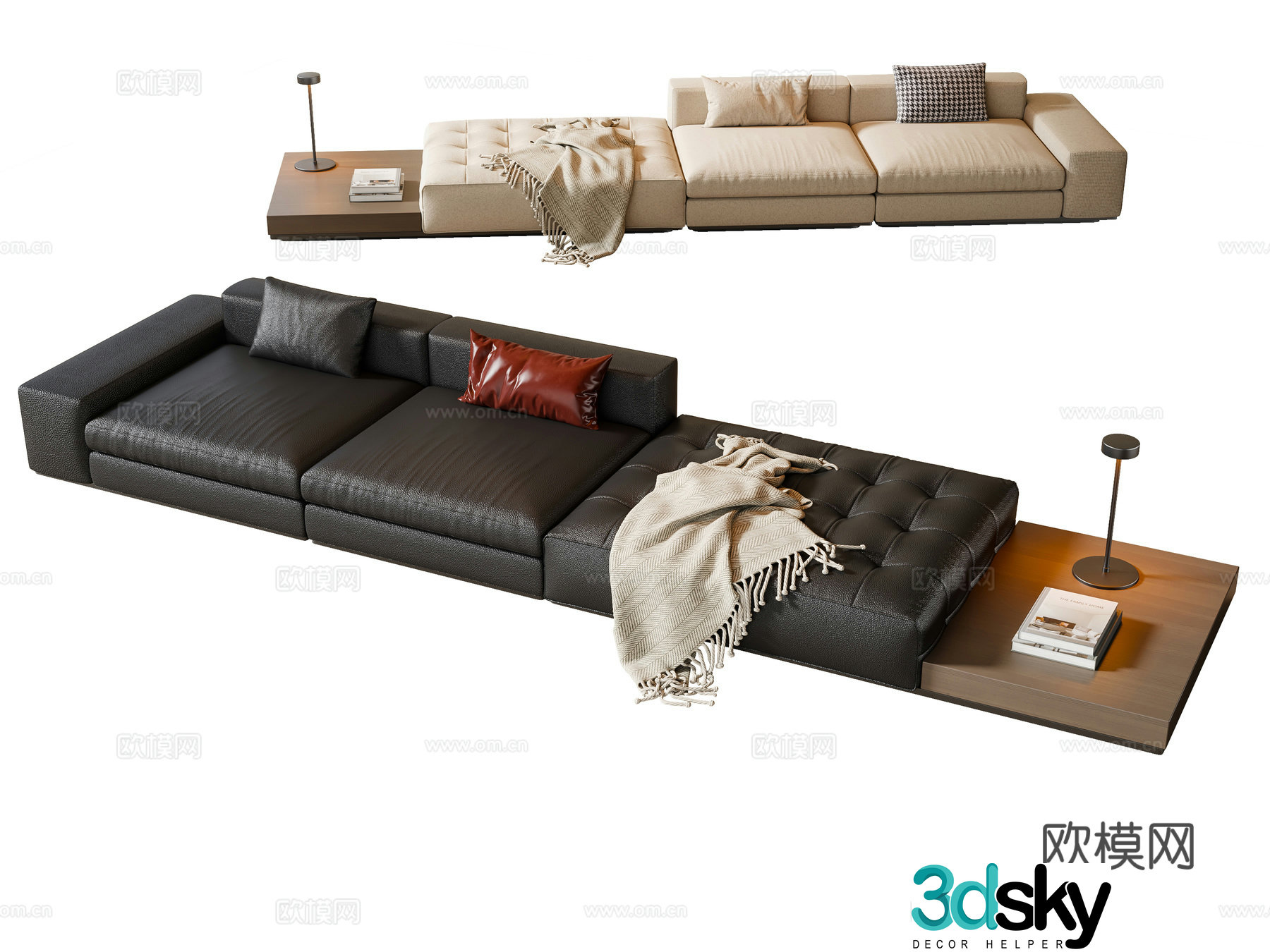 Modern Italian multiplayer sofa 3d model