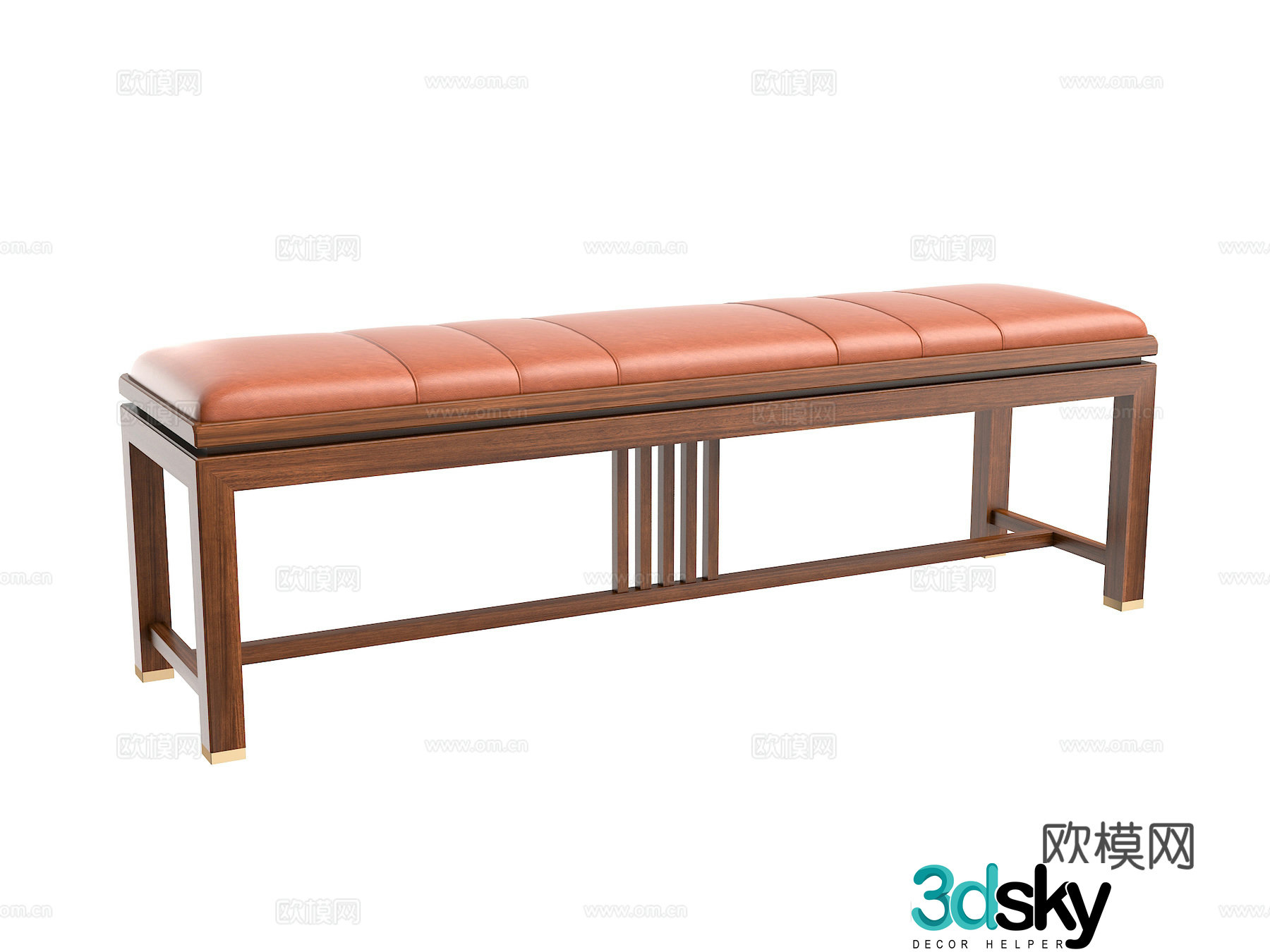 New Chinese style bed stool 3D model