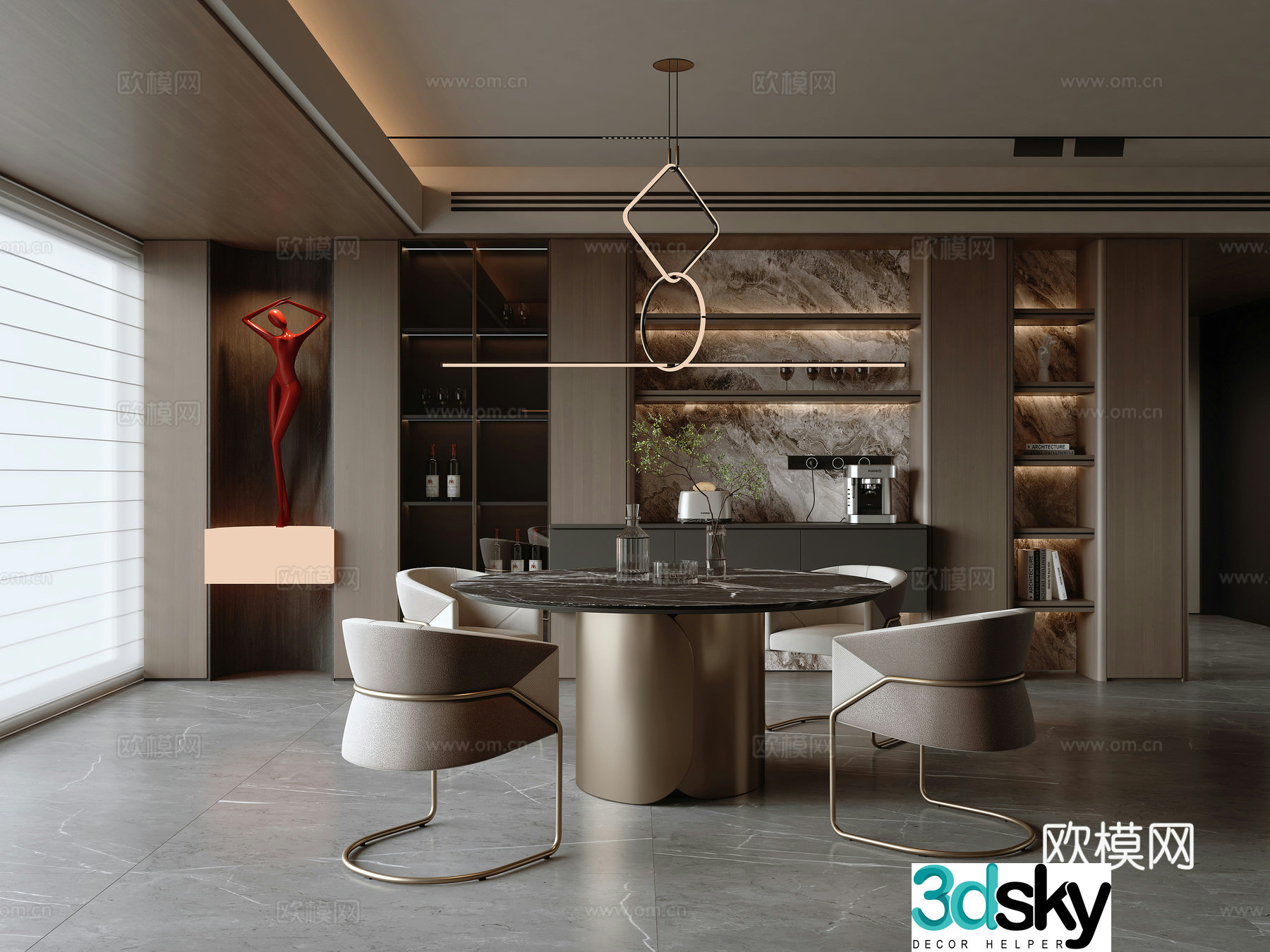 Modern Italian restaurant 3d model