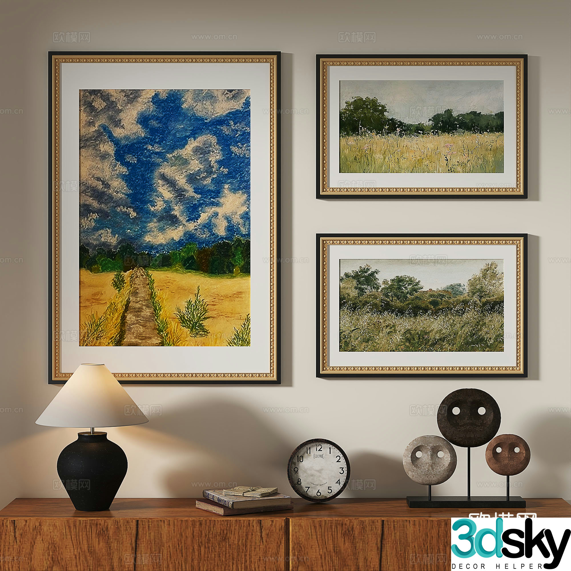 Modern French retro medieval decorative painting 3d model