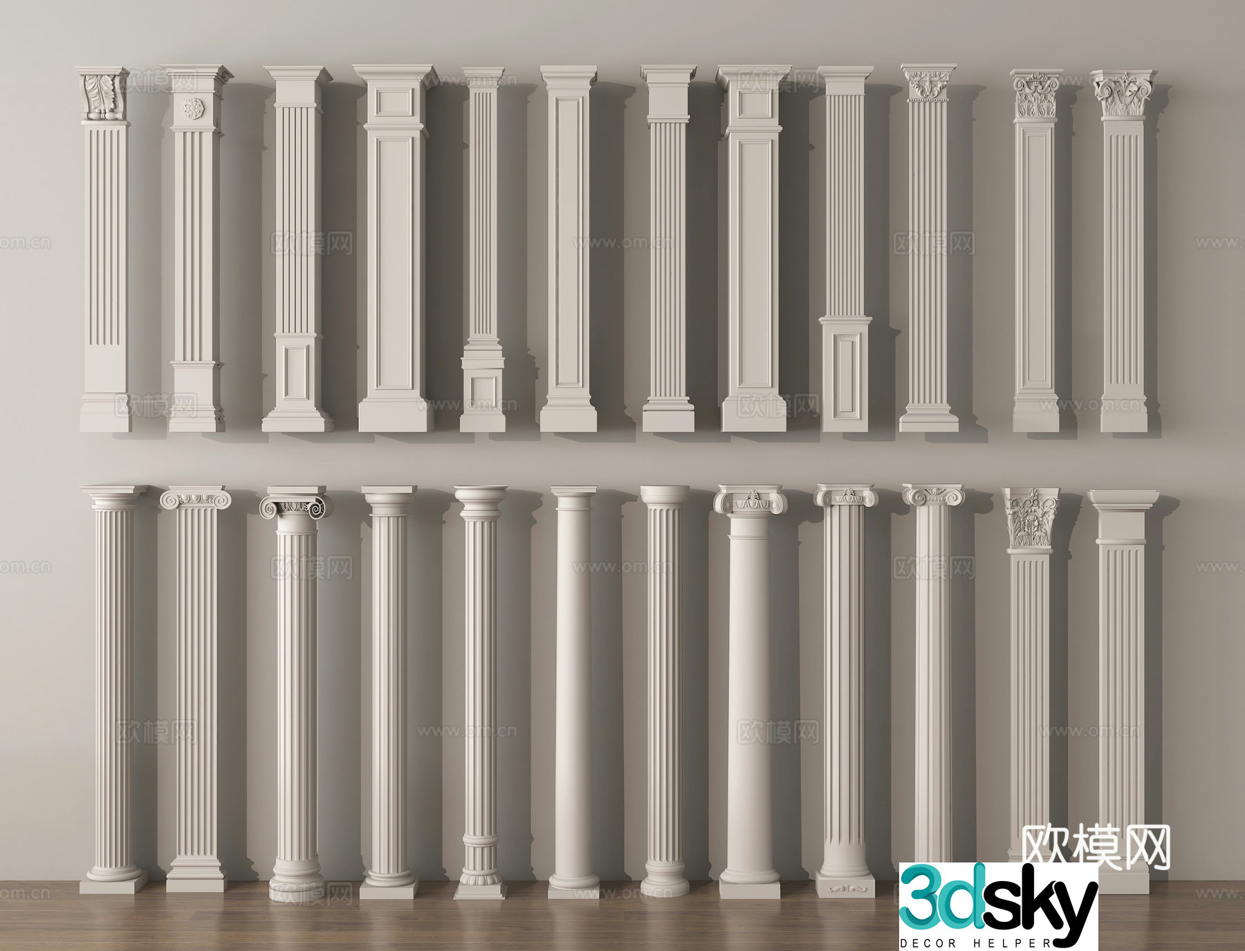 Column Roman column Gate column Gypsum column Piper 3D model