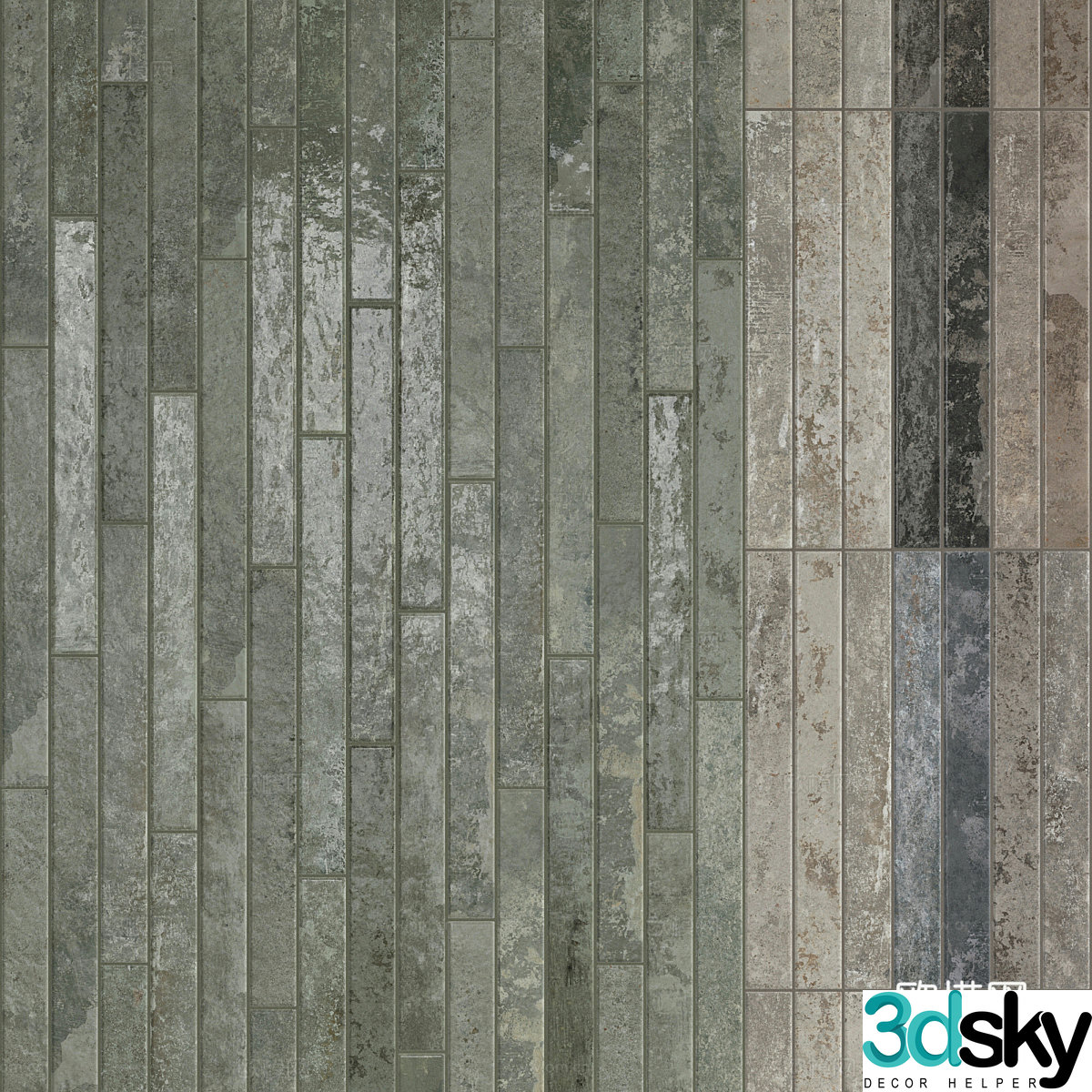 New Chinese style ceramic tiles flower tiles mosaic antique tiles 3d model