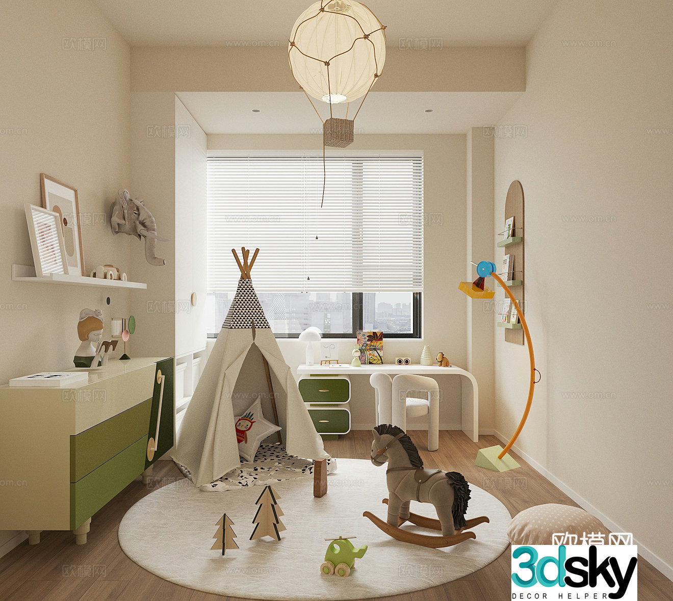 Modern children’s room Children’s entertainment room Toy room Toy doll combination 3D model