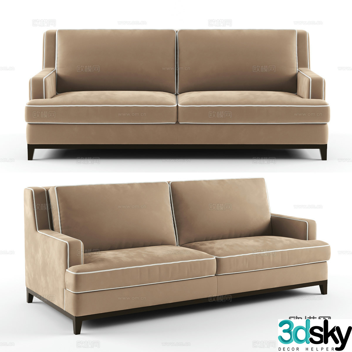 3d model of double sofa