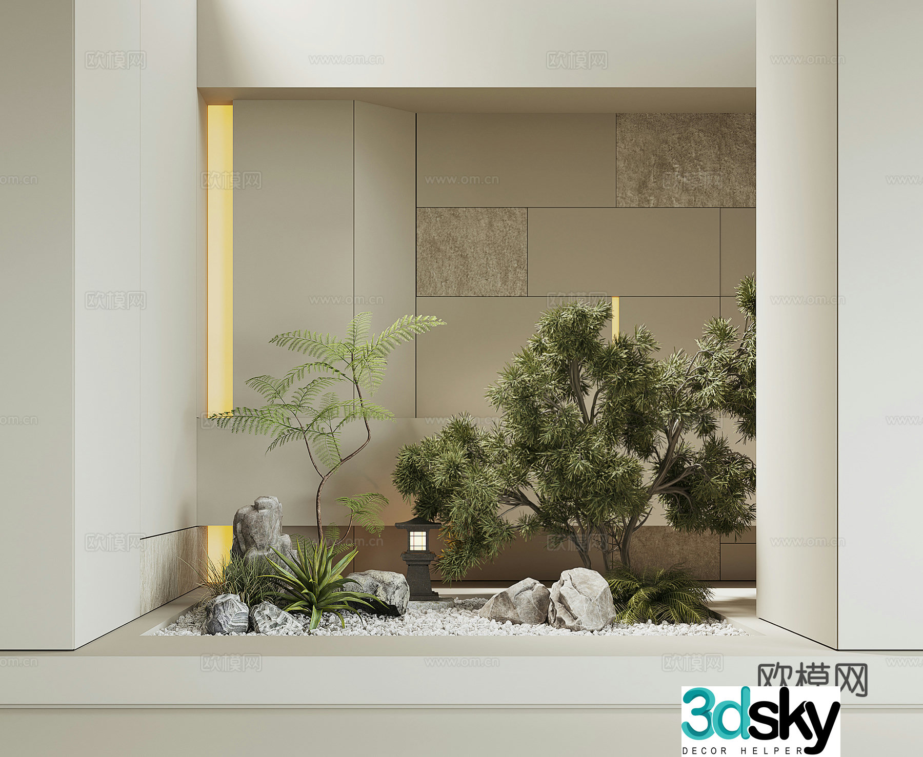 Modern houseplant landscape 3d model