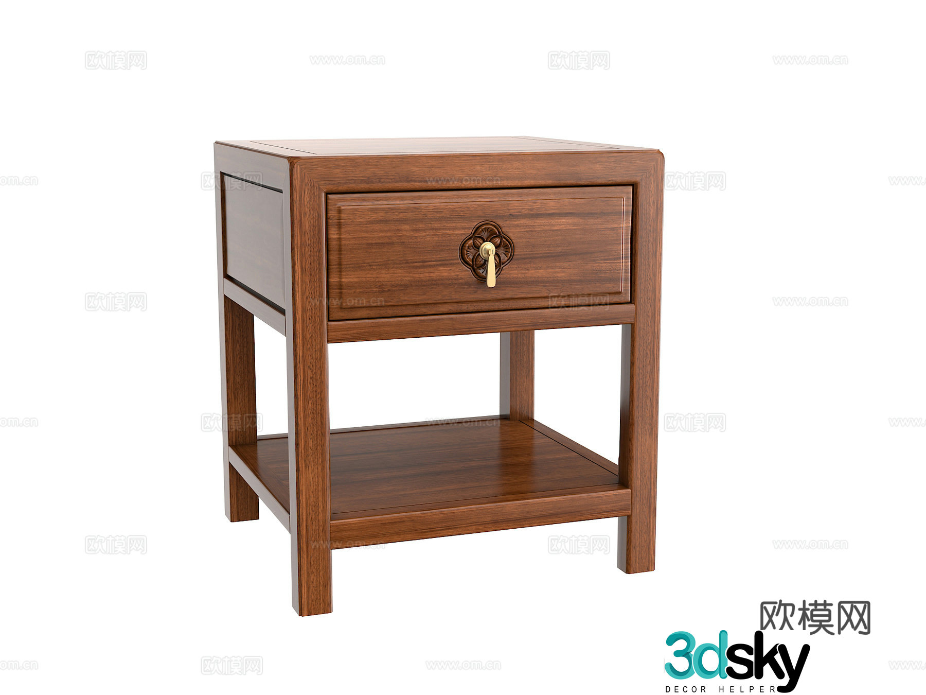 New Chinese style bedside table 3D model
