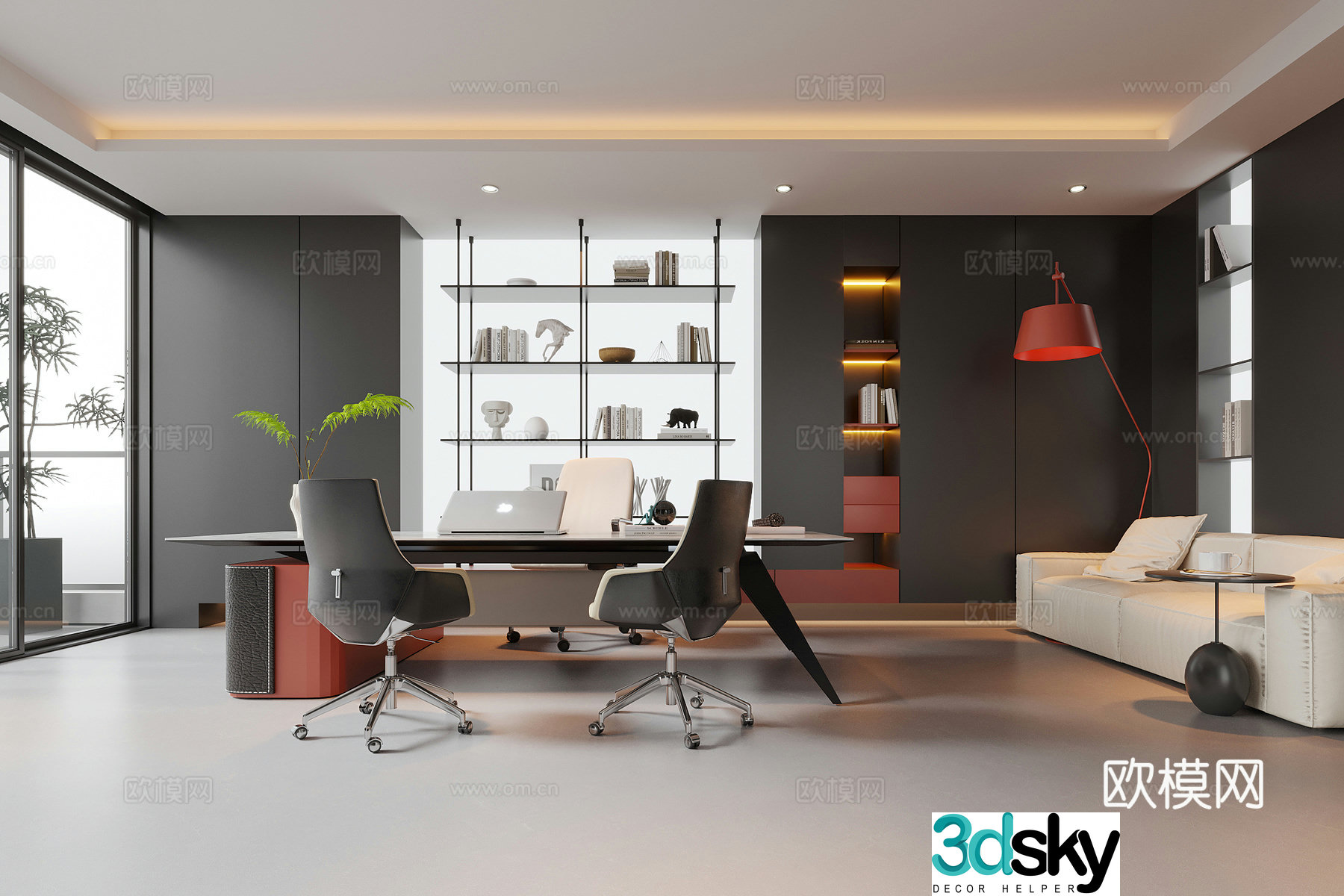 Modern General Manager Office Chairman Office Boss Office Desk Chair 3D Model