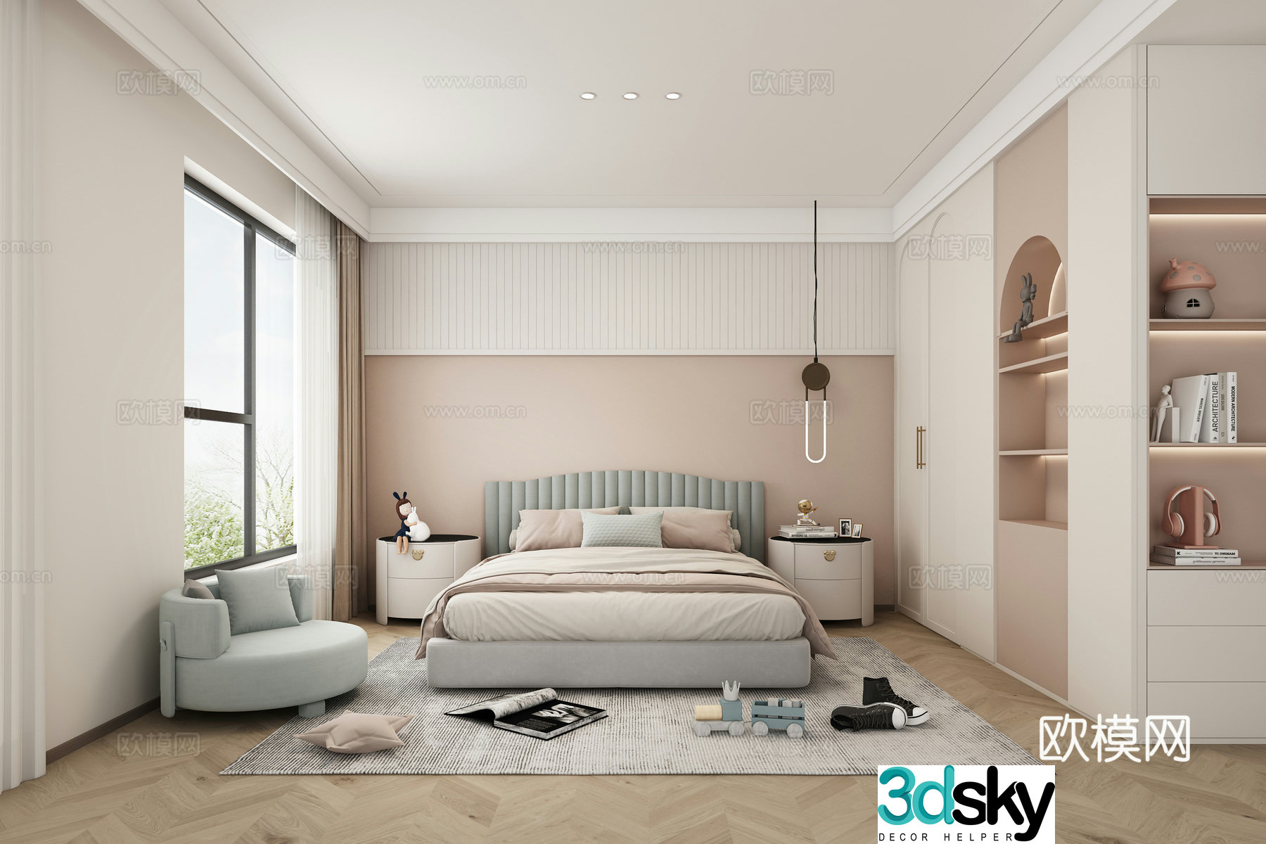 Modern daughter room 3d model