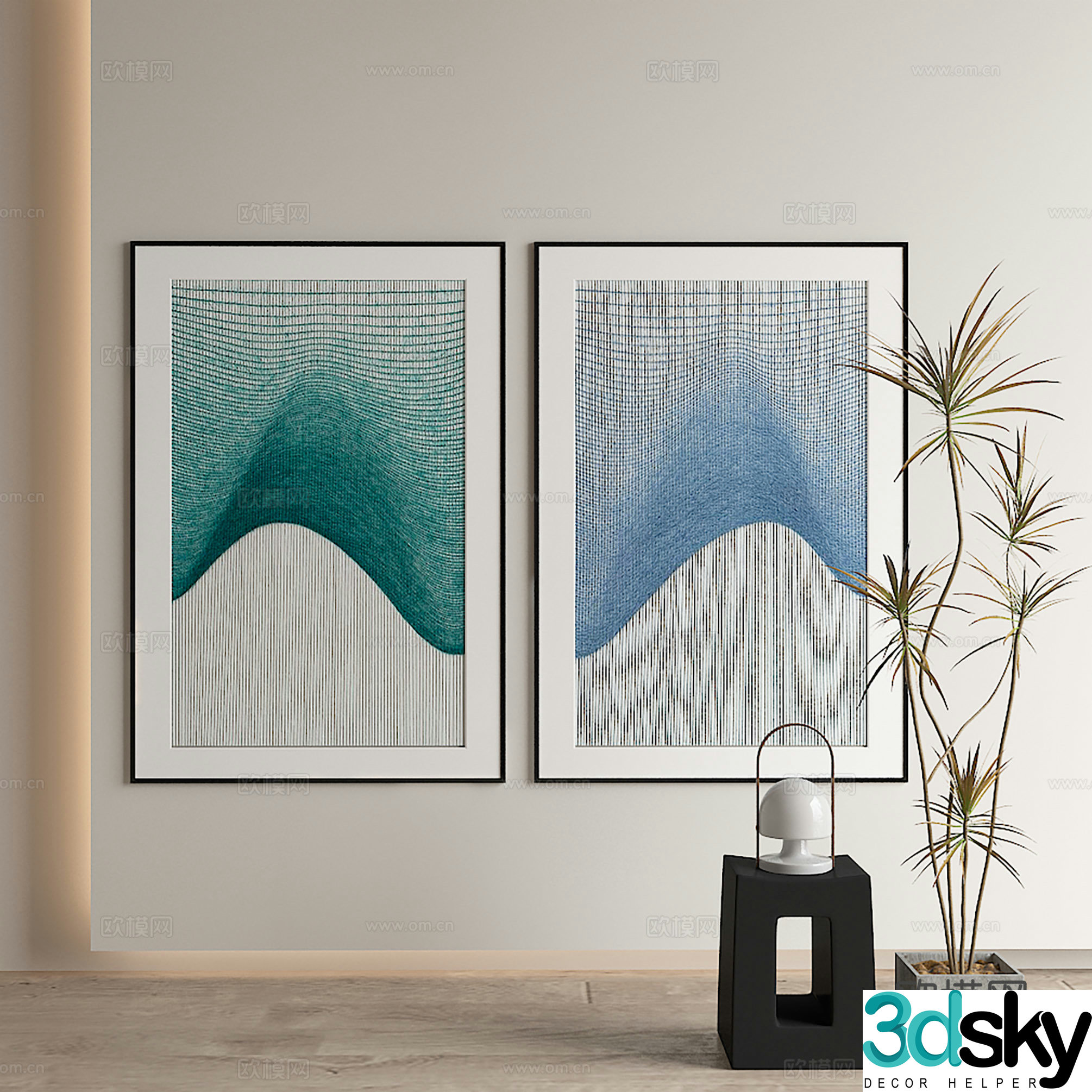 Modern decorative painting 3d model