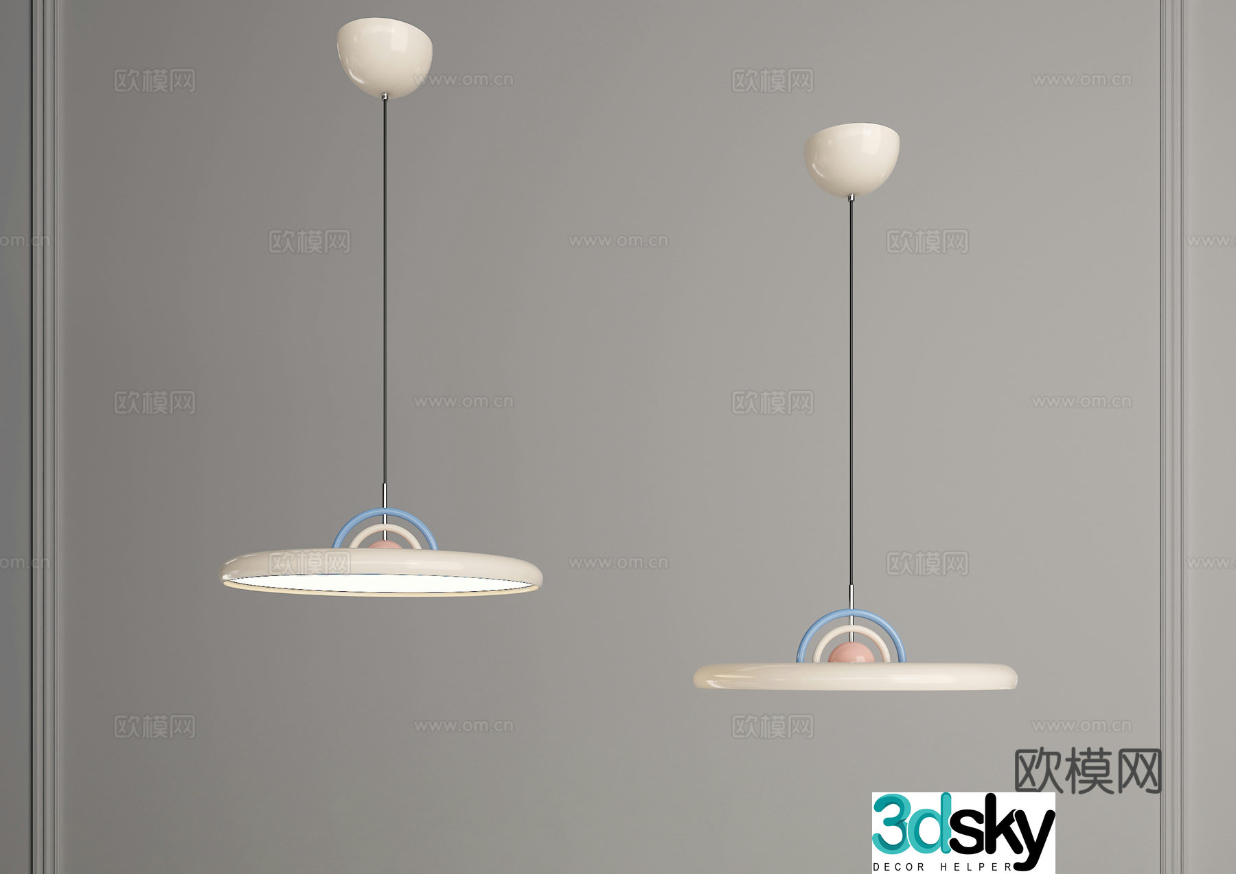 Cream-style chandelier French chandelier Medium chandelier Restaurant chandelier UFO chandelier 3D model