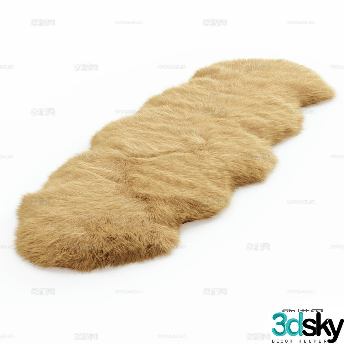 Modern plush carpet fluffy carpet fur carpet 3d model