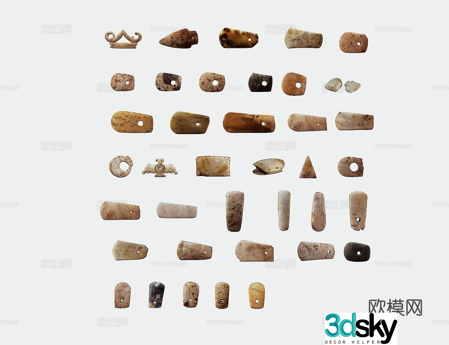 Cultural Relics Jade Stone Artifacts Ancient Cultural Relics 3D Model