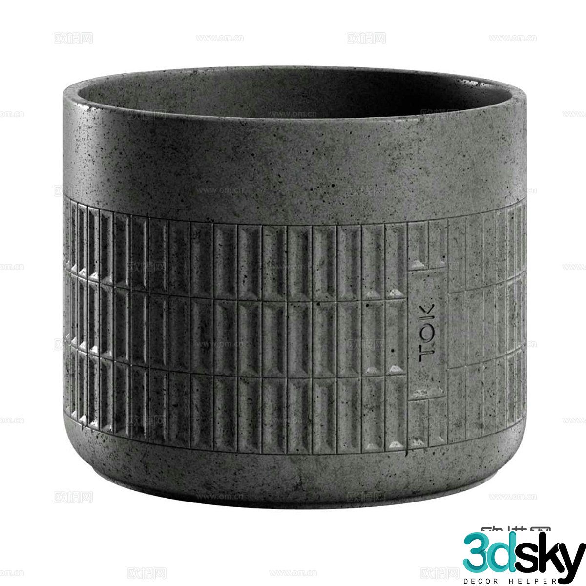 Nordic simple potted plants flower pot landscape pot 3d model