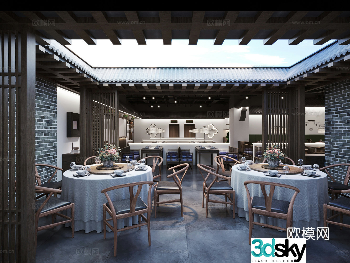 Chinese restaurant 3d model