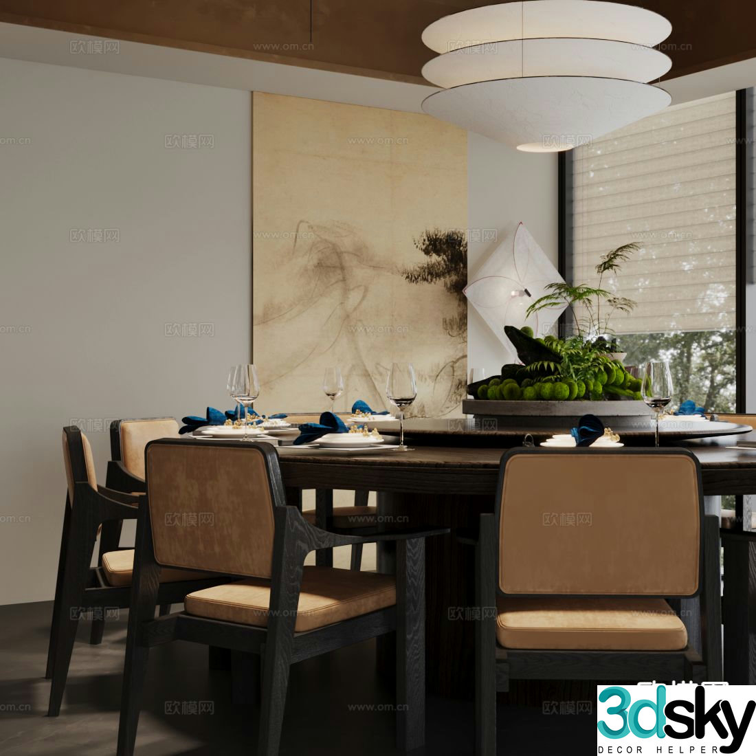 Chinese restaurant private room 3D model