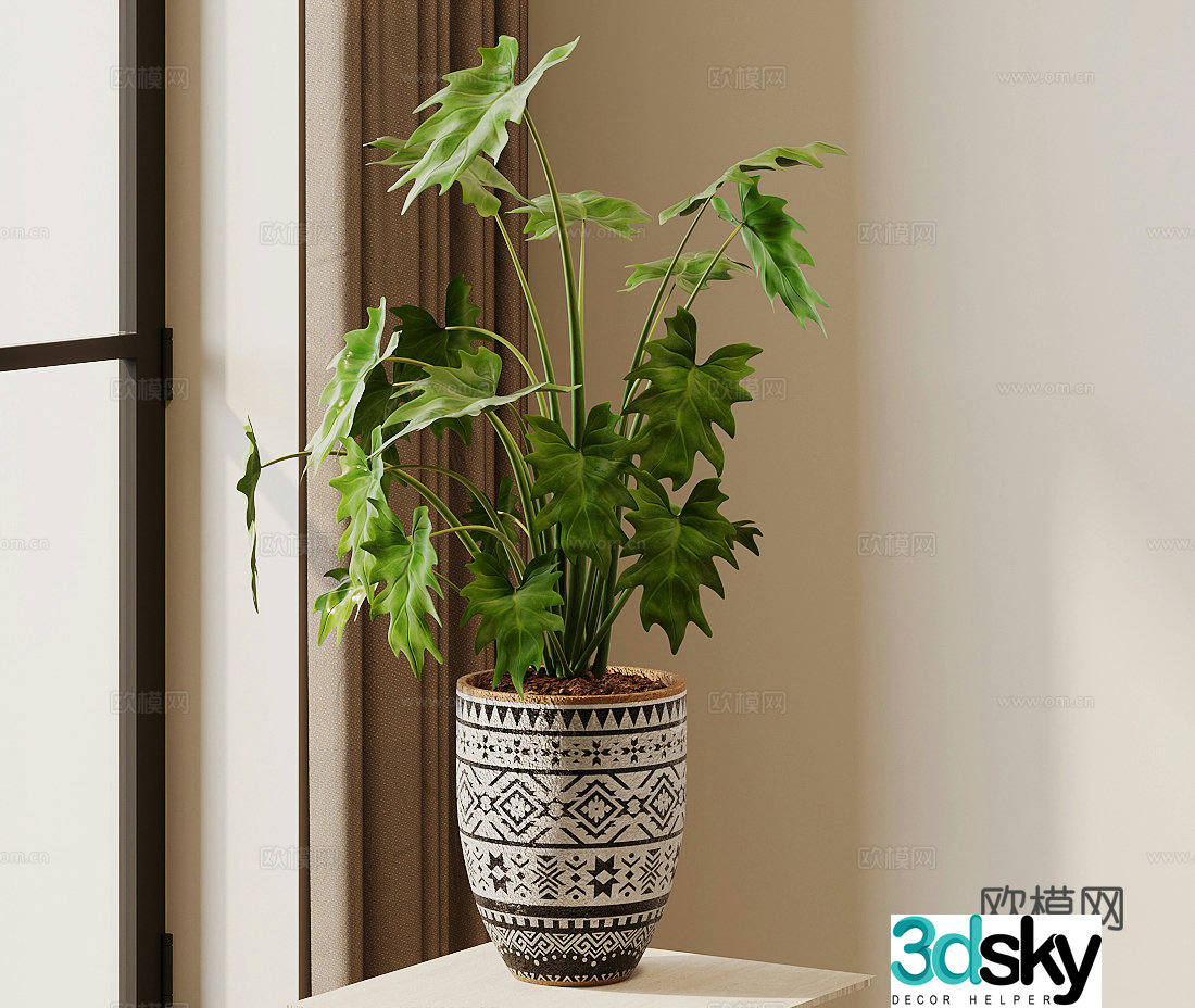 Potted plant Green ivy Aromatica 3D model