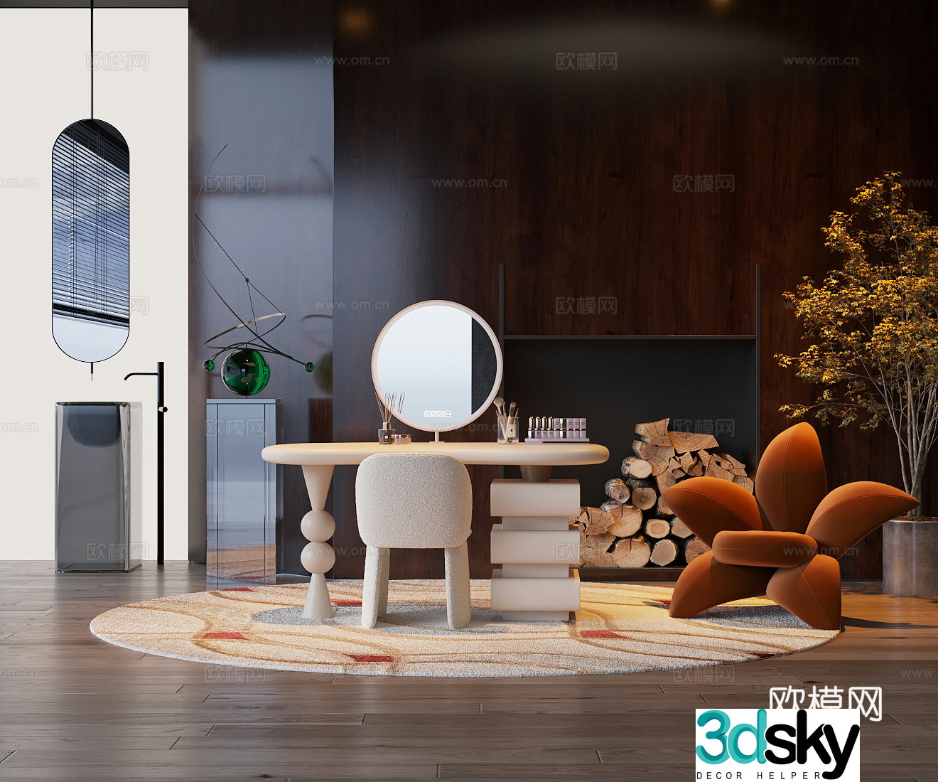 Medium style single sofa sofa coffee table combination leisure chair casual sofa negotiation table and chair 3D model