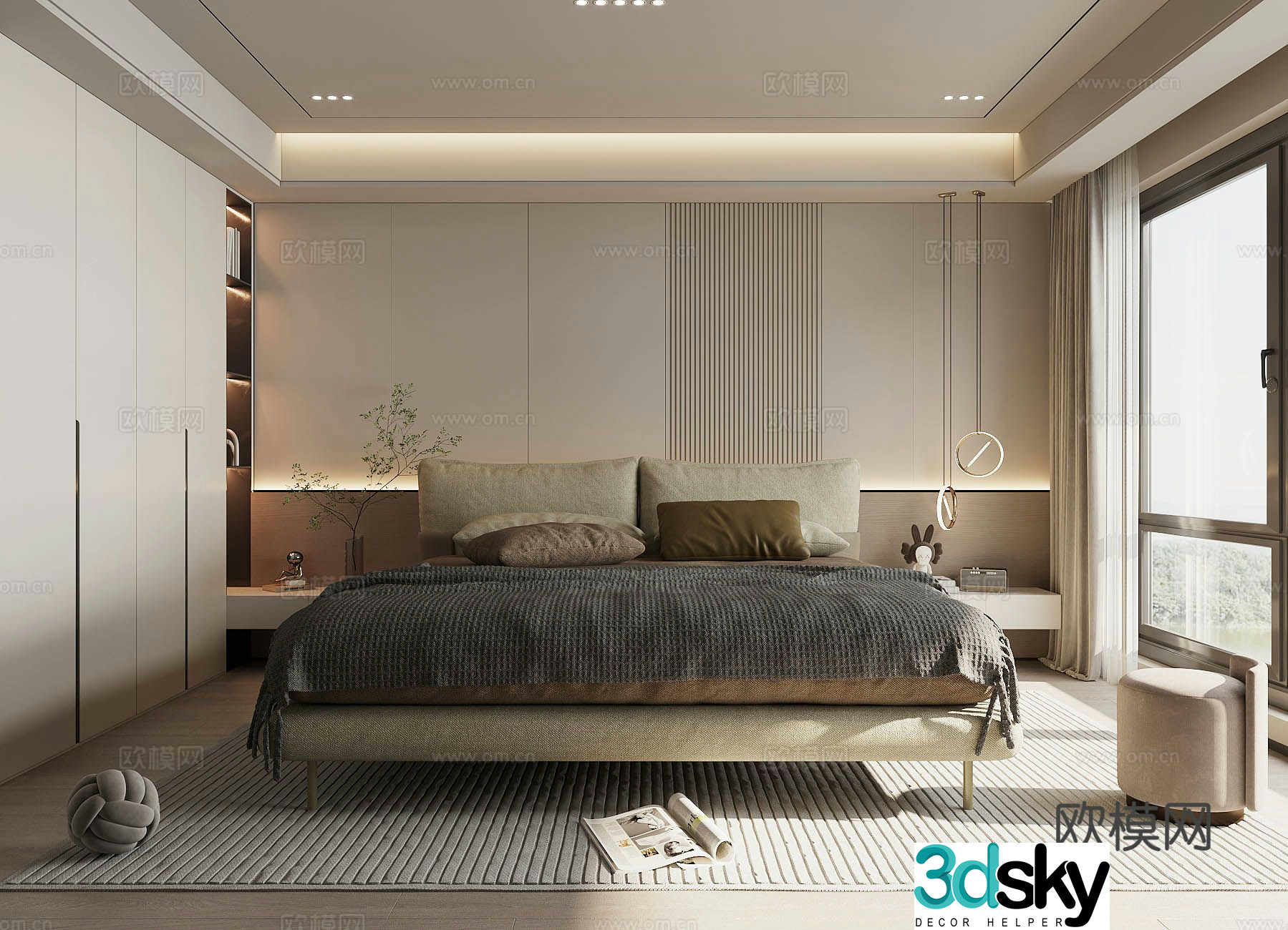Modern home bedroom master bedroom 3d model