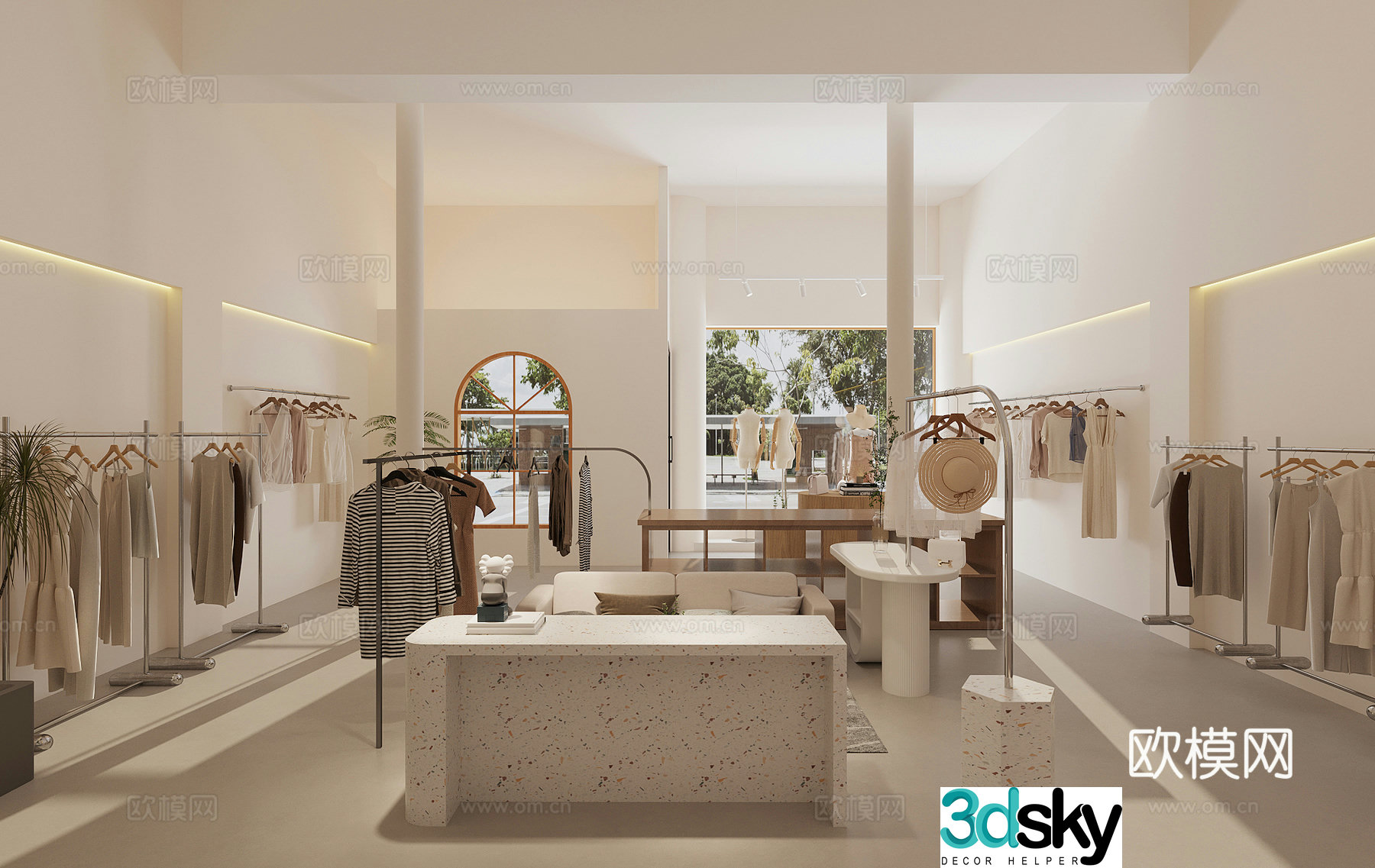 Modern clothing store Women’s clothing store Bakery store 3d model