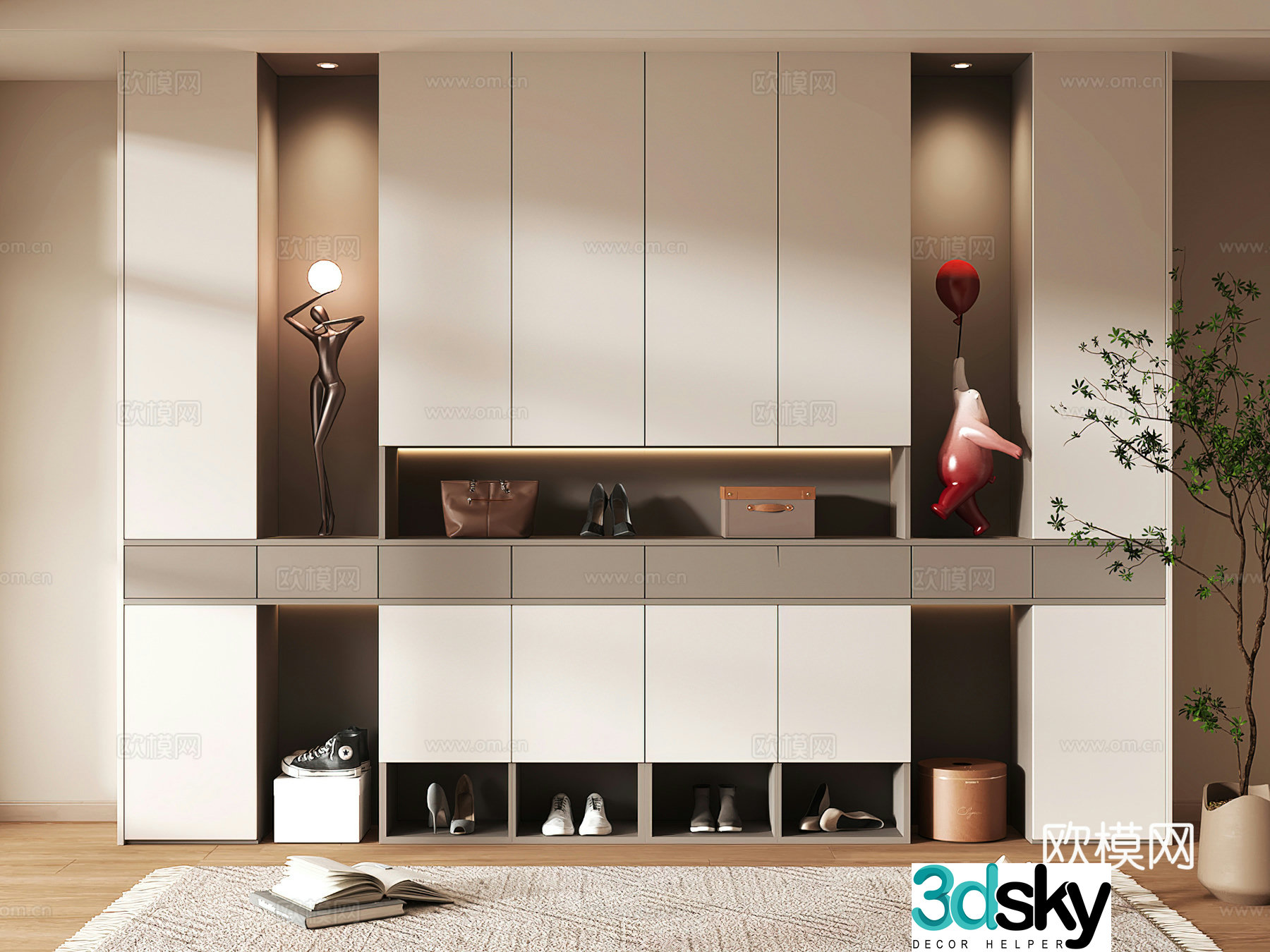 Shoe cabinet design shoe cabinet partition shoe cabinet porch shoe cabinet shoe cabinet rendering 3D model
