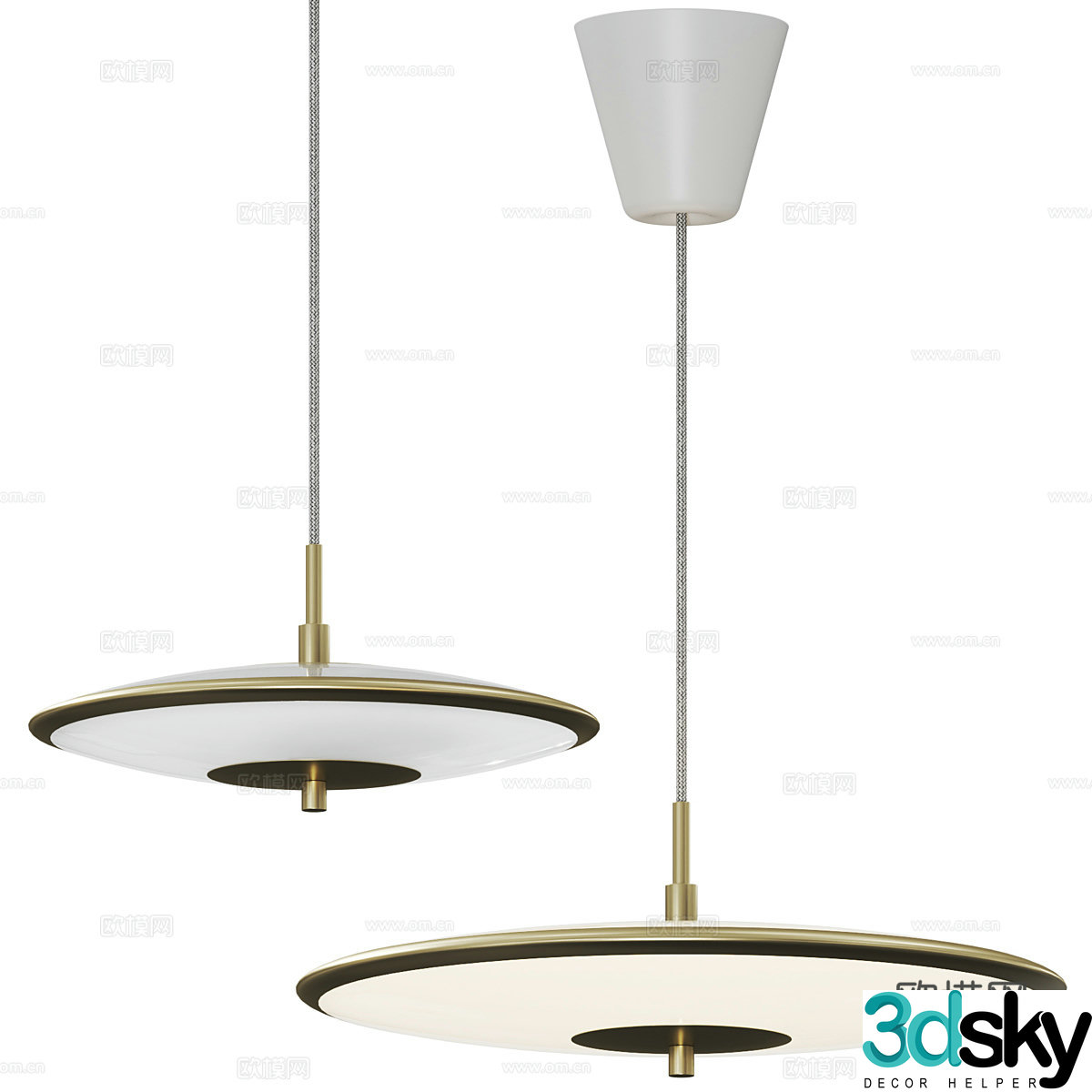 New Chinese style light luxury decorative chandelier 3D model
