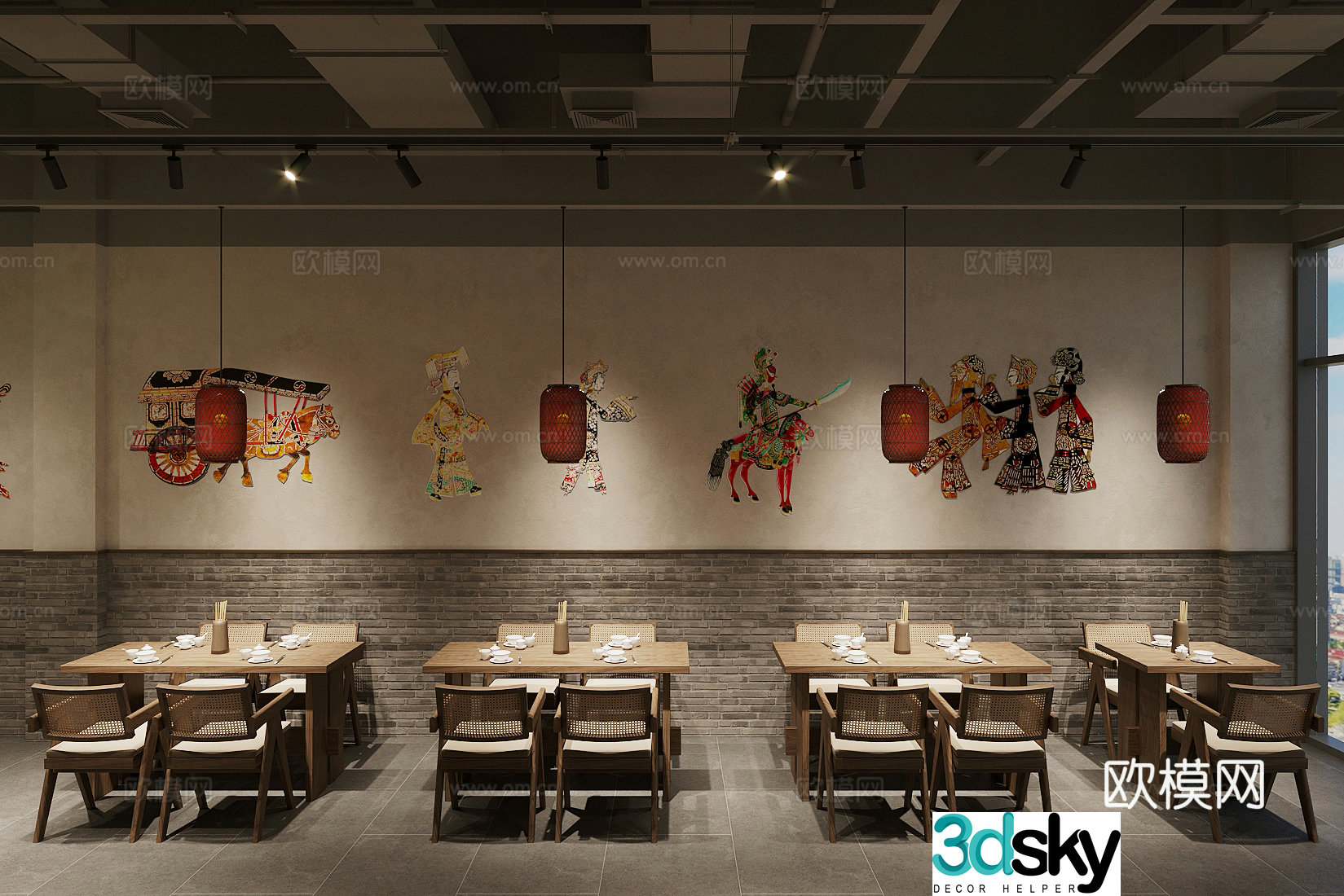New Chinese Noodle Restaurant 3D Model