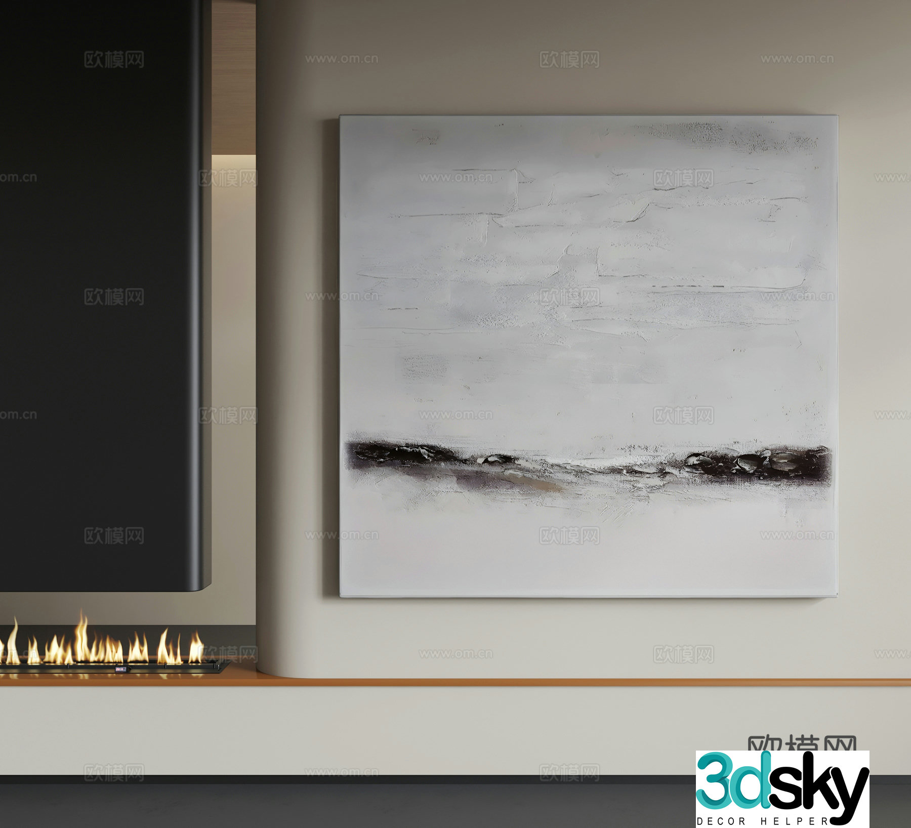 Modern abstract hanging paintings Modern minimalist hanging paintings Modern Italian hanging paintings 3D model