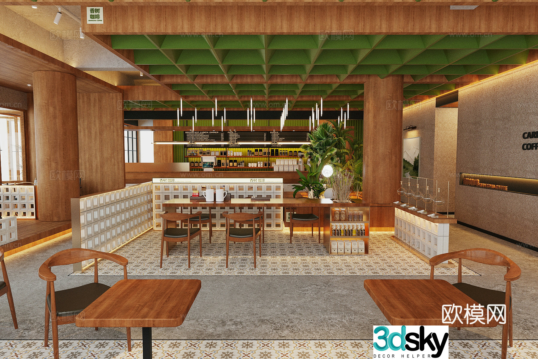 Log Wind Cafe 3d Model