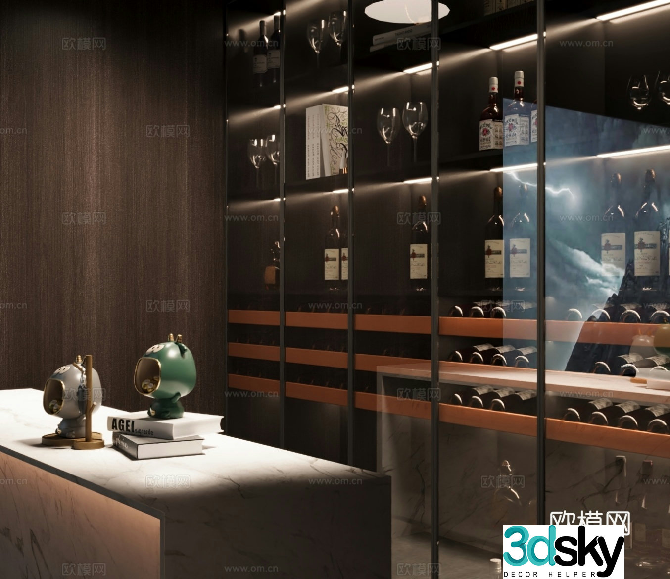 Modern wine cabinet red wine cabinet glass wine cabinet constant temperature wine cabinet 3D model