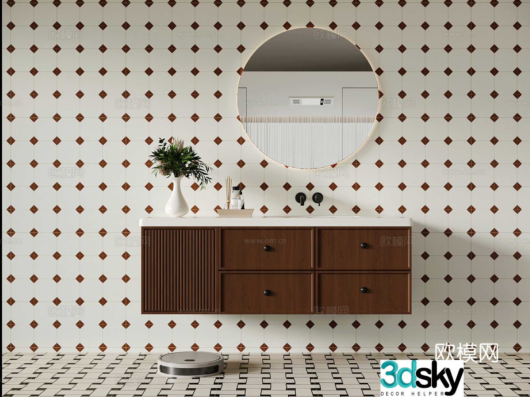 Bathroom cabinet medieval style bathroom cabinet bathroom 3D model