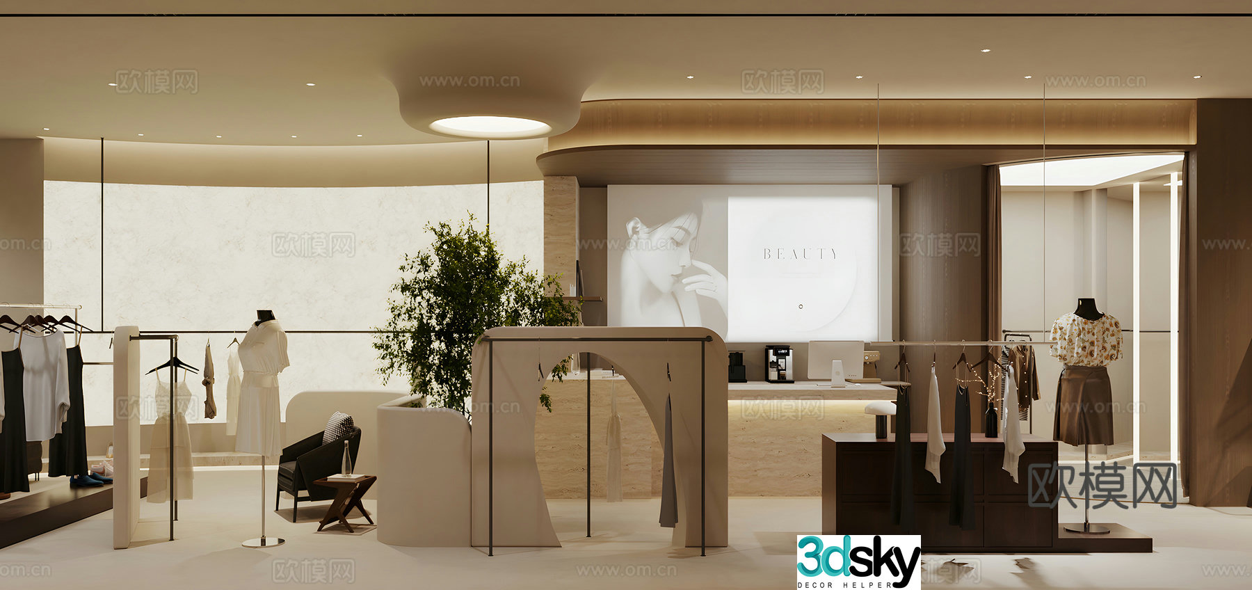 Modern clothing store Women’s clothing store 3d model
