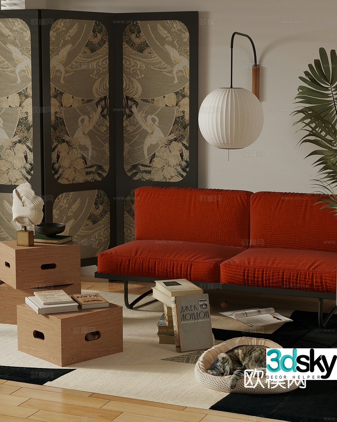 Medium style multi-person sofa fabric sofa chair double sofa wall lamp medieval style screen 3D model