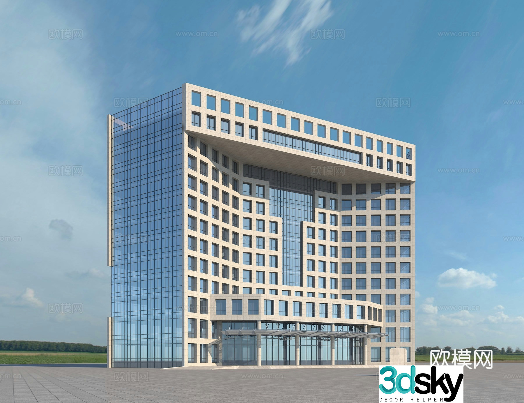 Modern hotel 3d model