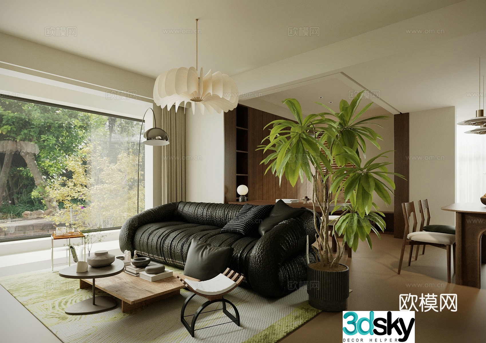 Medium-old home living room small living room Wasabi living room 3D model