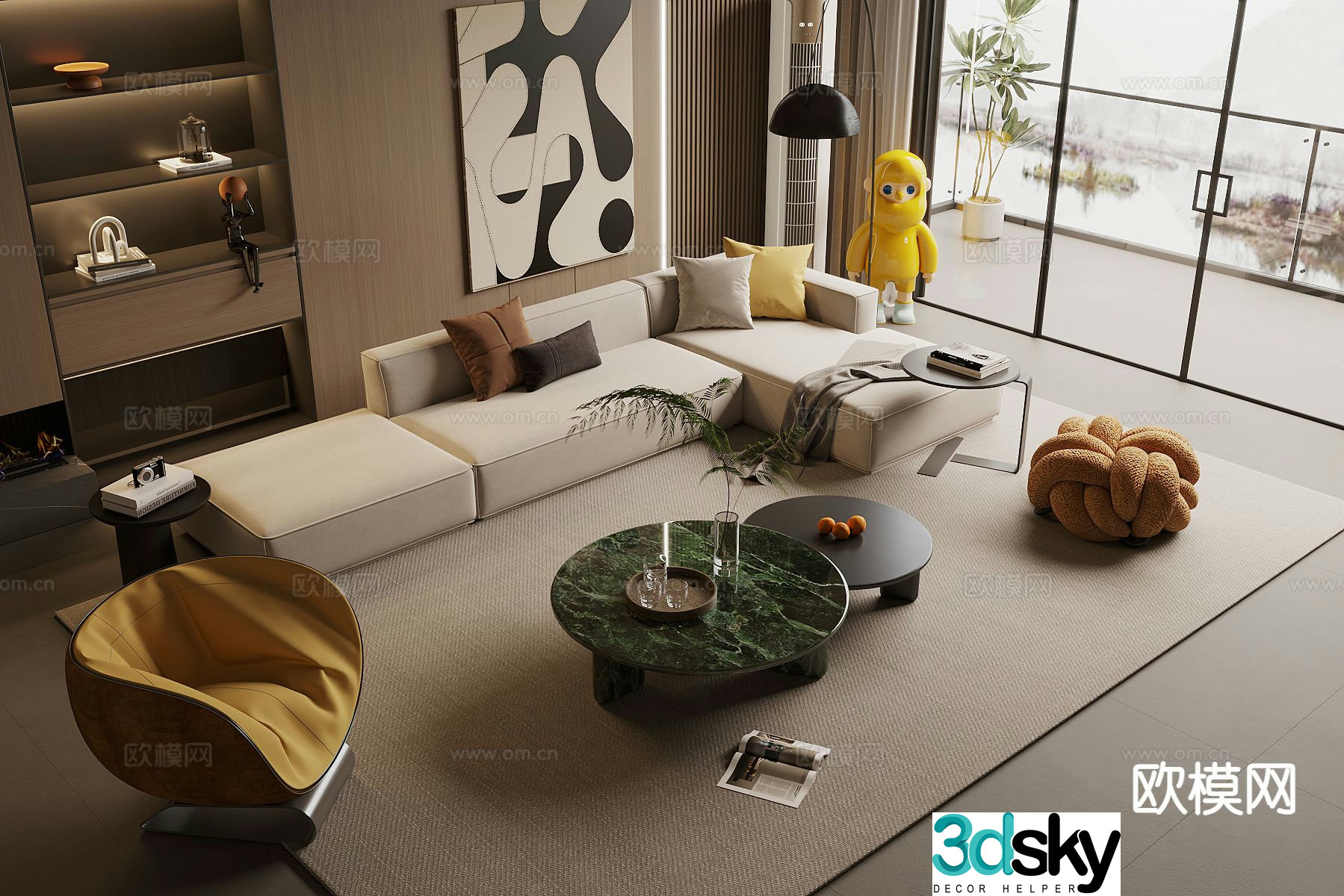 Modern combination sofa 3d model
