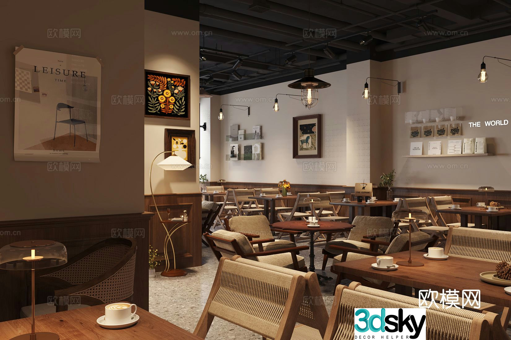 Nordic cafe coffee shop 3d model