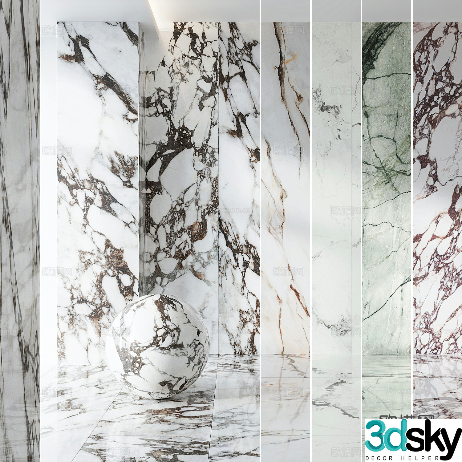 Rock slab marble luxury stone PU stone 3d model