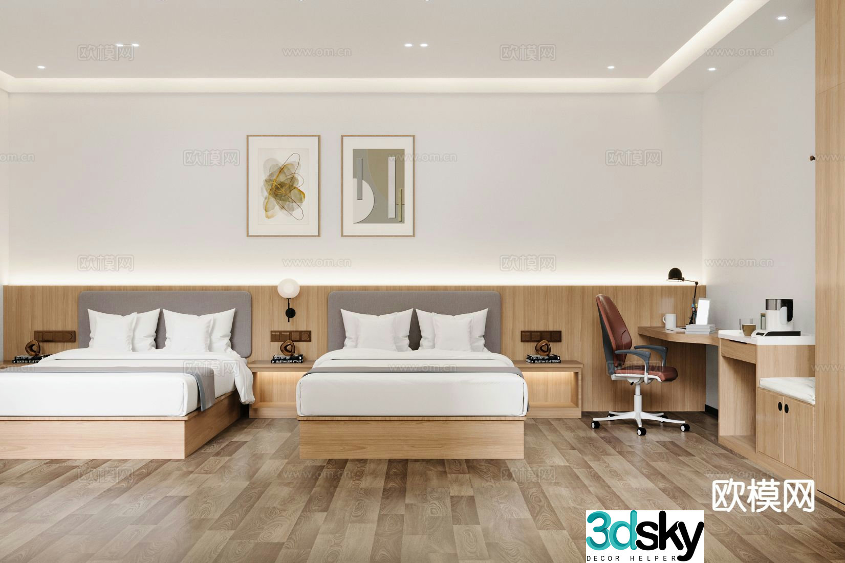 Modern hotel room 3d model