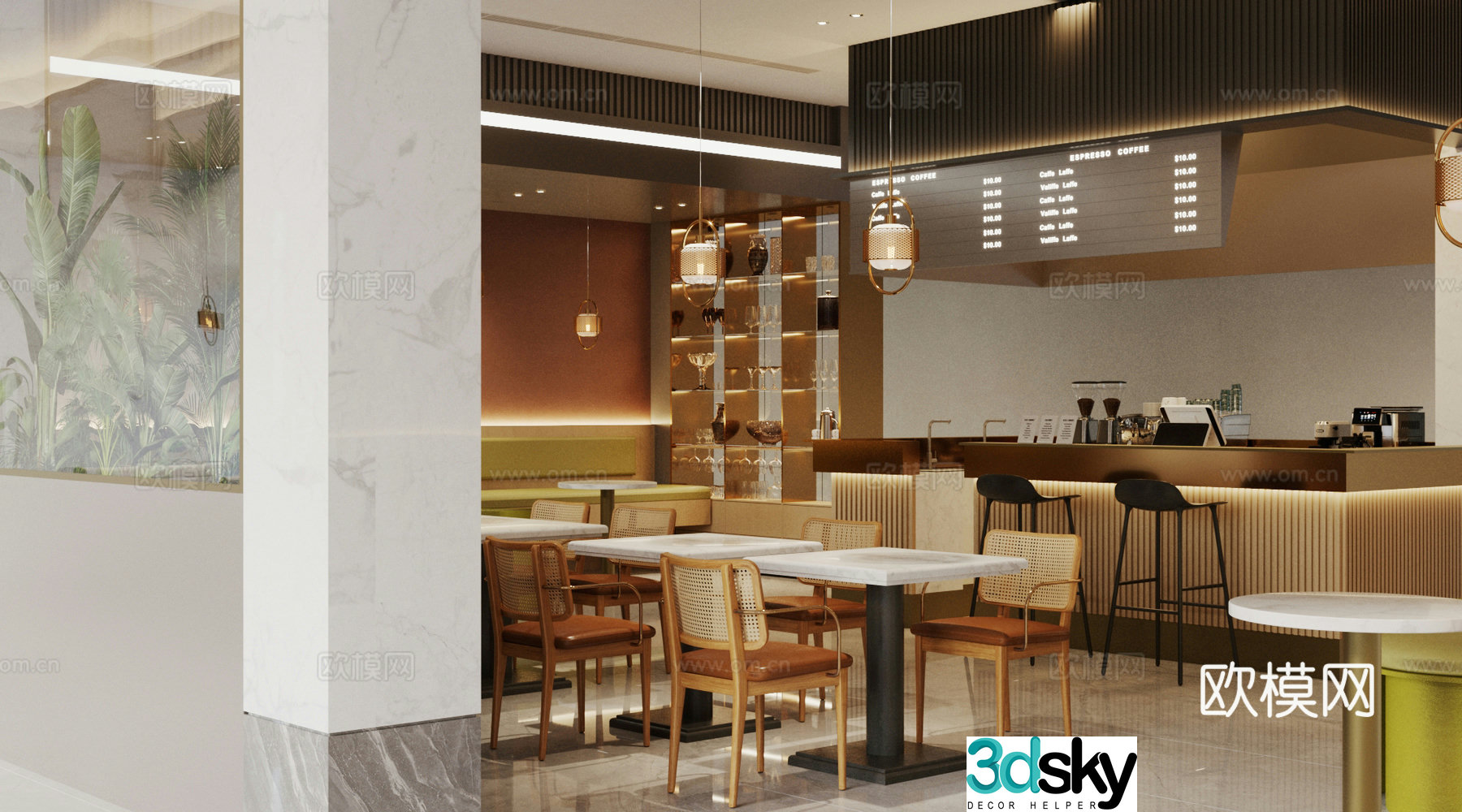 Wasabi Cafe Cafe 3d model