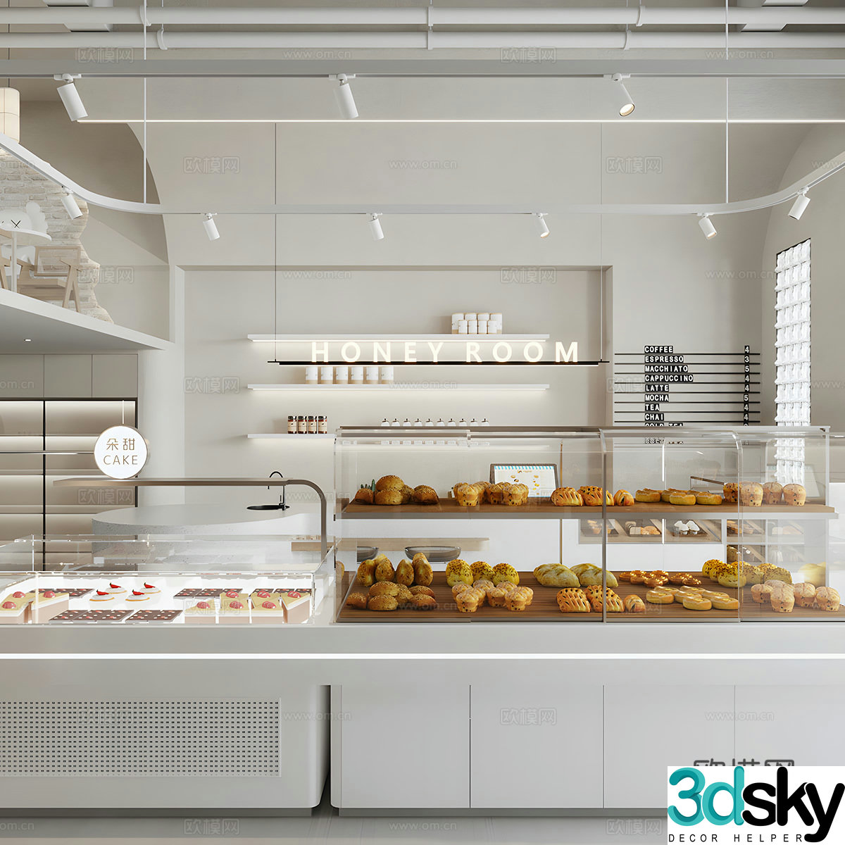 Creamy Dessert Bakery Cake Dessert Shop Bakery Cake Showcase Booth Coffee 3D Model