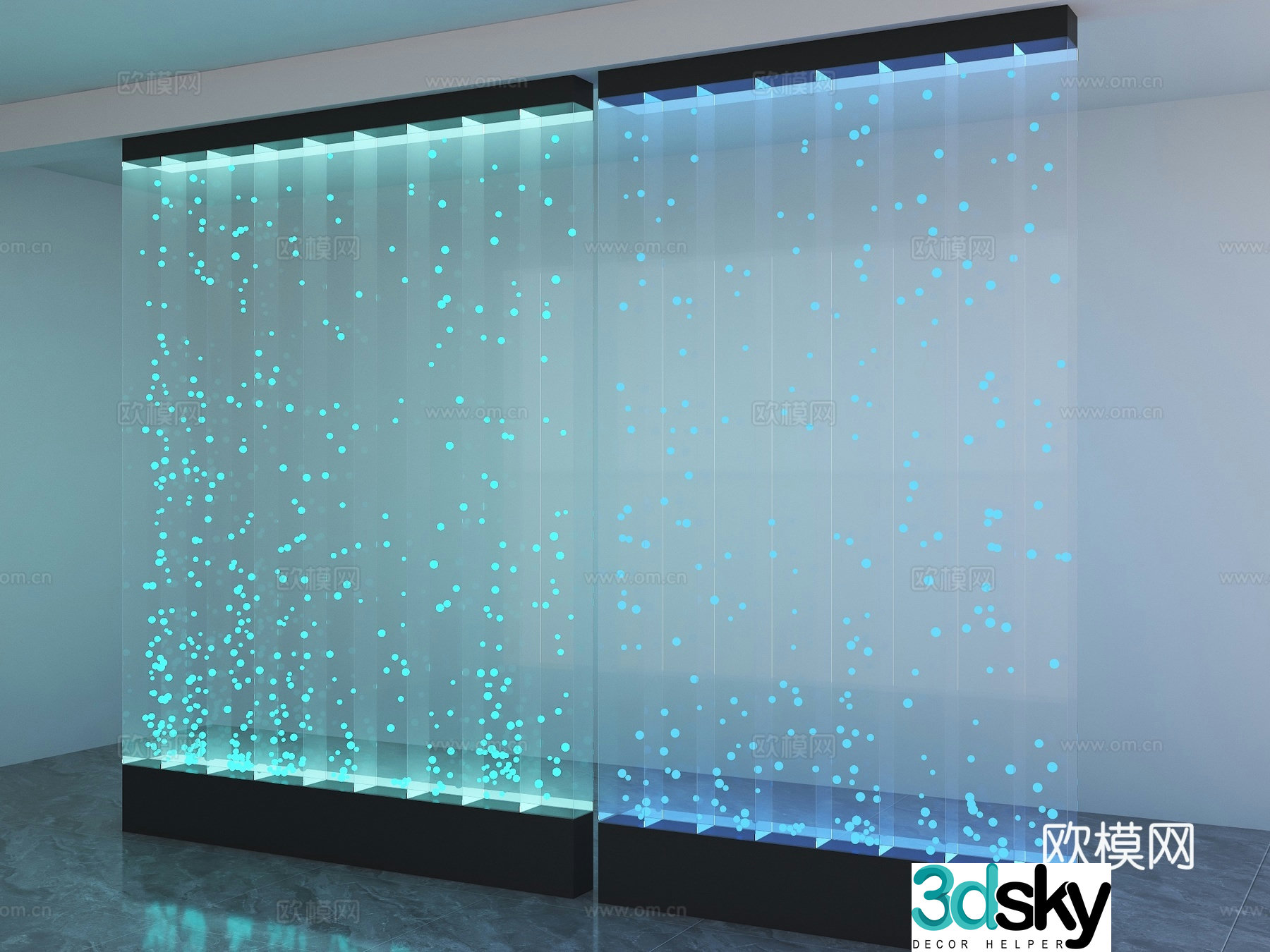 Water dance bubbles Water curtain wall partition Bubble wall Water dance screen Water dance partition Bubble bubbles 3d model