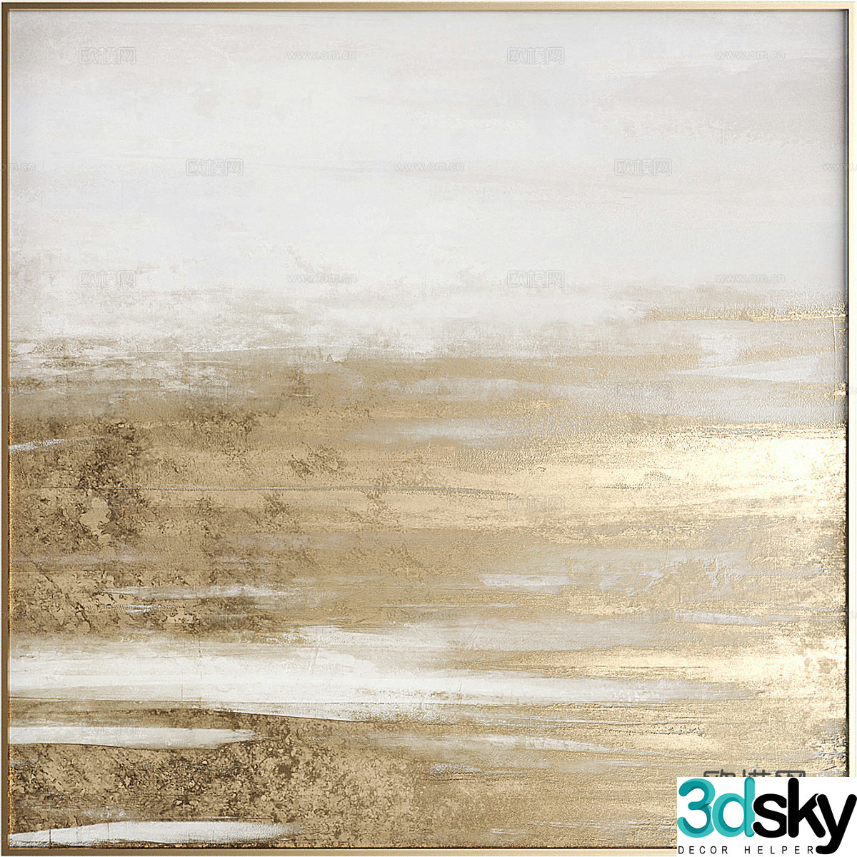 New Chinese style decorative hanging painting 3D model