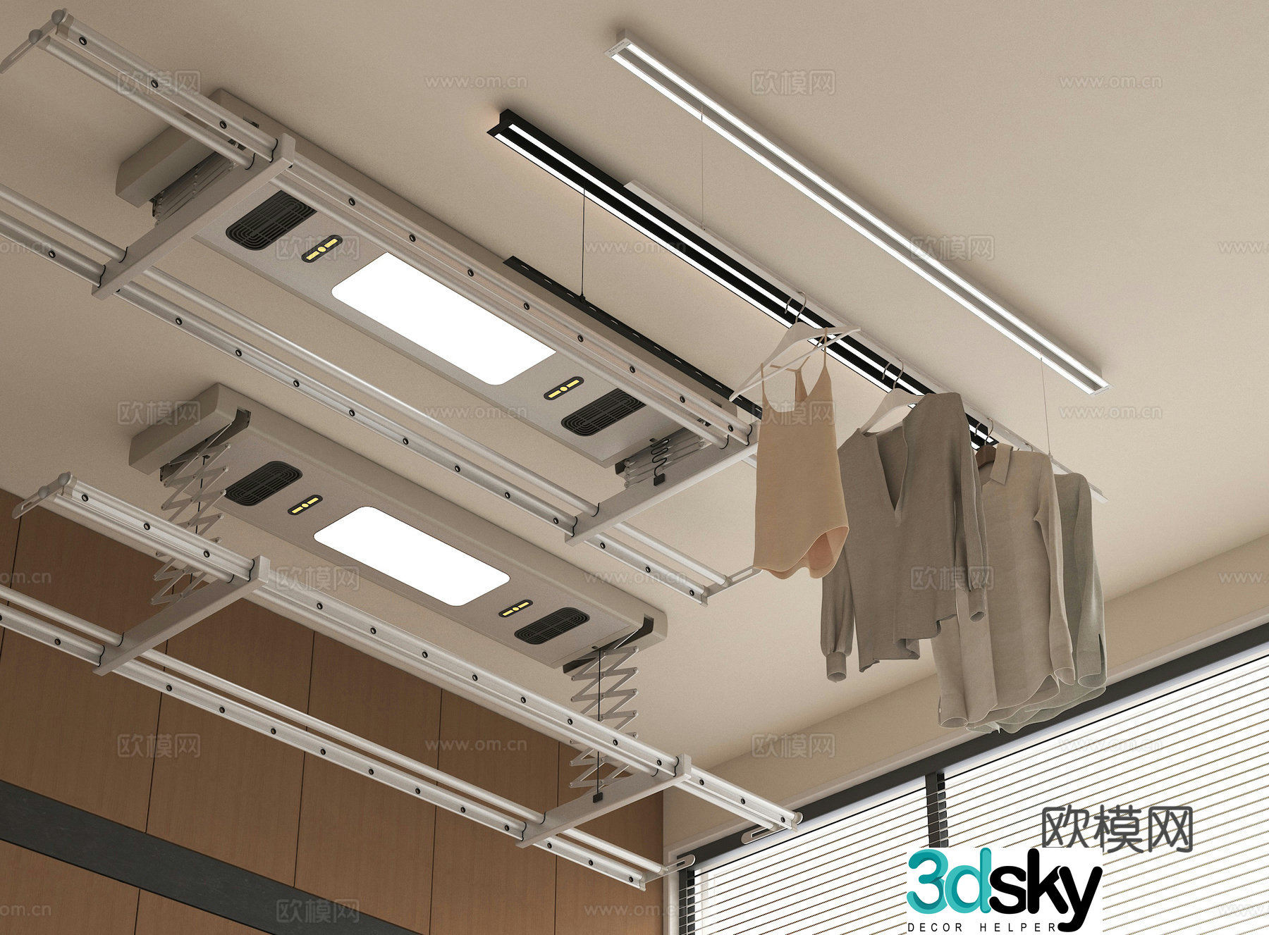 Clothes rack Invisible Clothes rack Lifting Clothes rack 3D Model