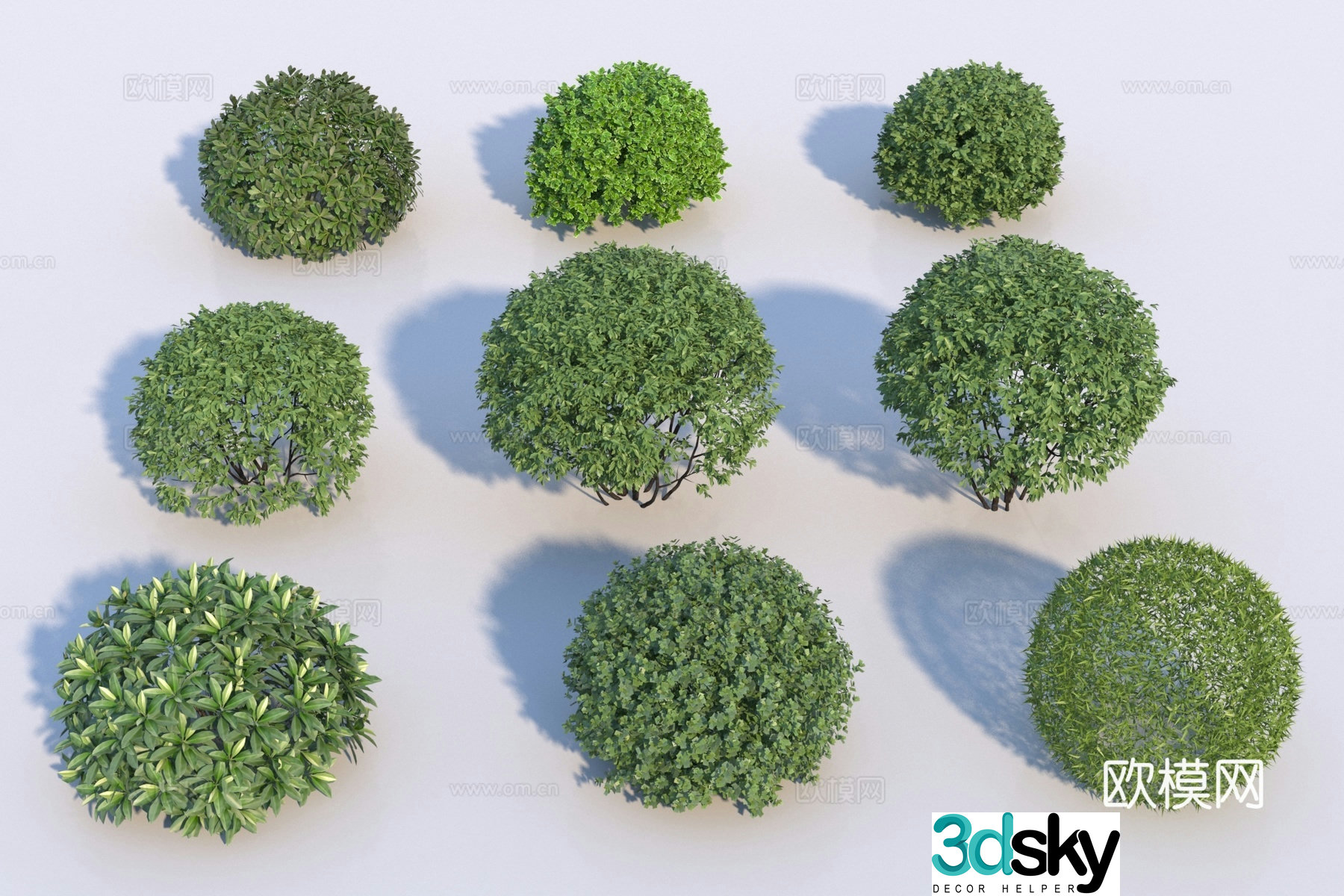 Modern spherical shrub combination 3D model